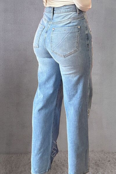  Bella Rhinestone Straight Jeans、mySite、justintrudeaud