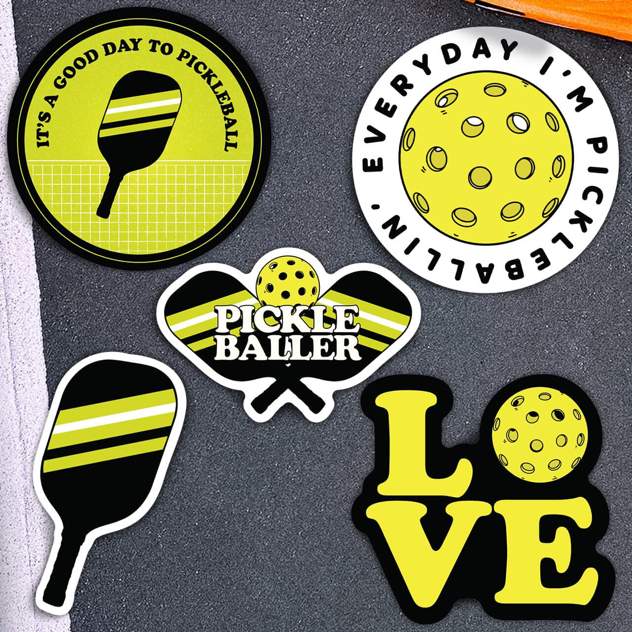  Pickleball Sticker 5 Pack - Ballin'、mySite、ghnorth