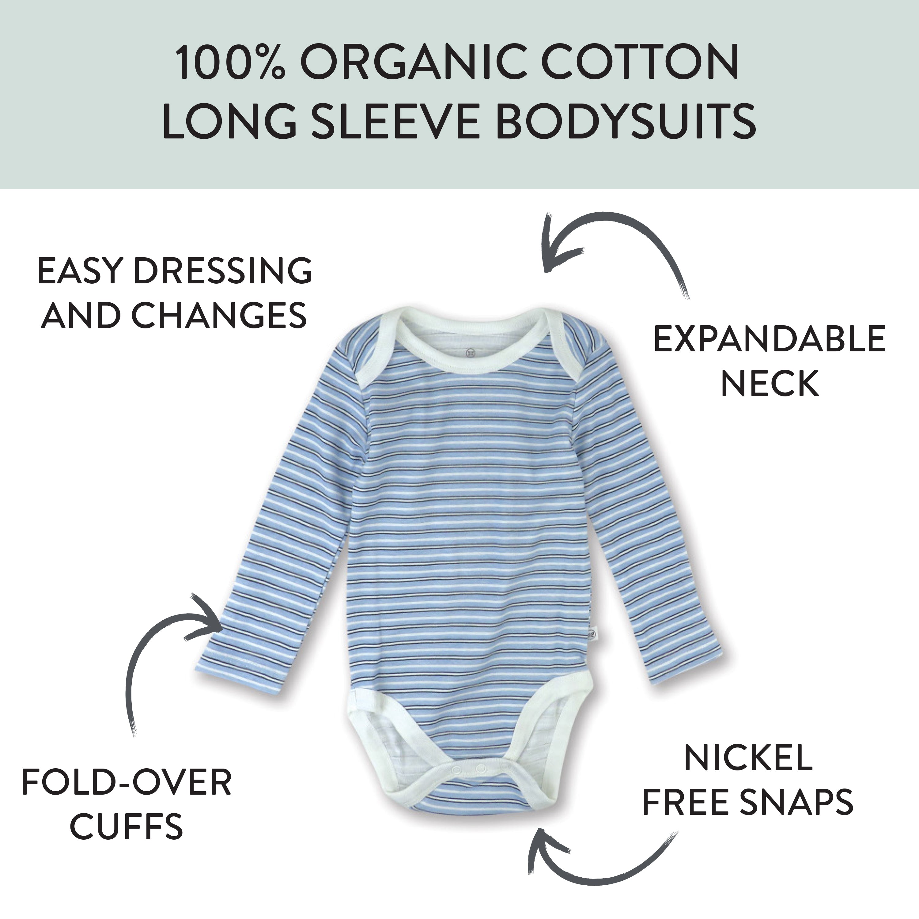  5-Pack Organic Cotton Long Sleeve Bodysuits、mySite、layawaytickets