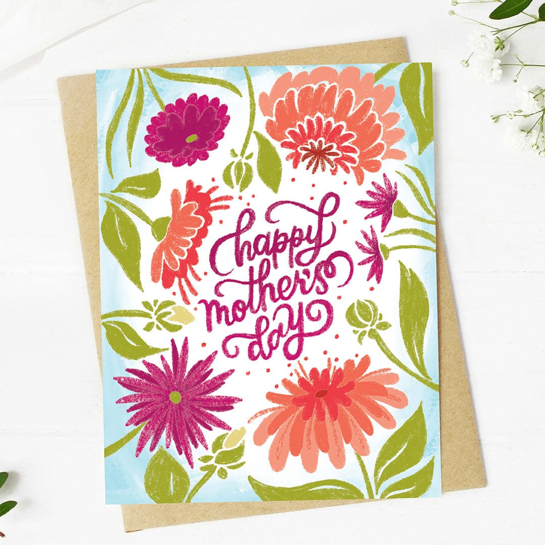  Happy Mother's Day Florals Blue Card、mySite、elrpsem3k