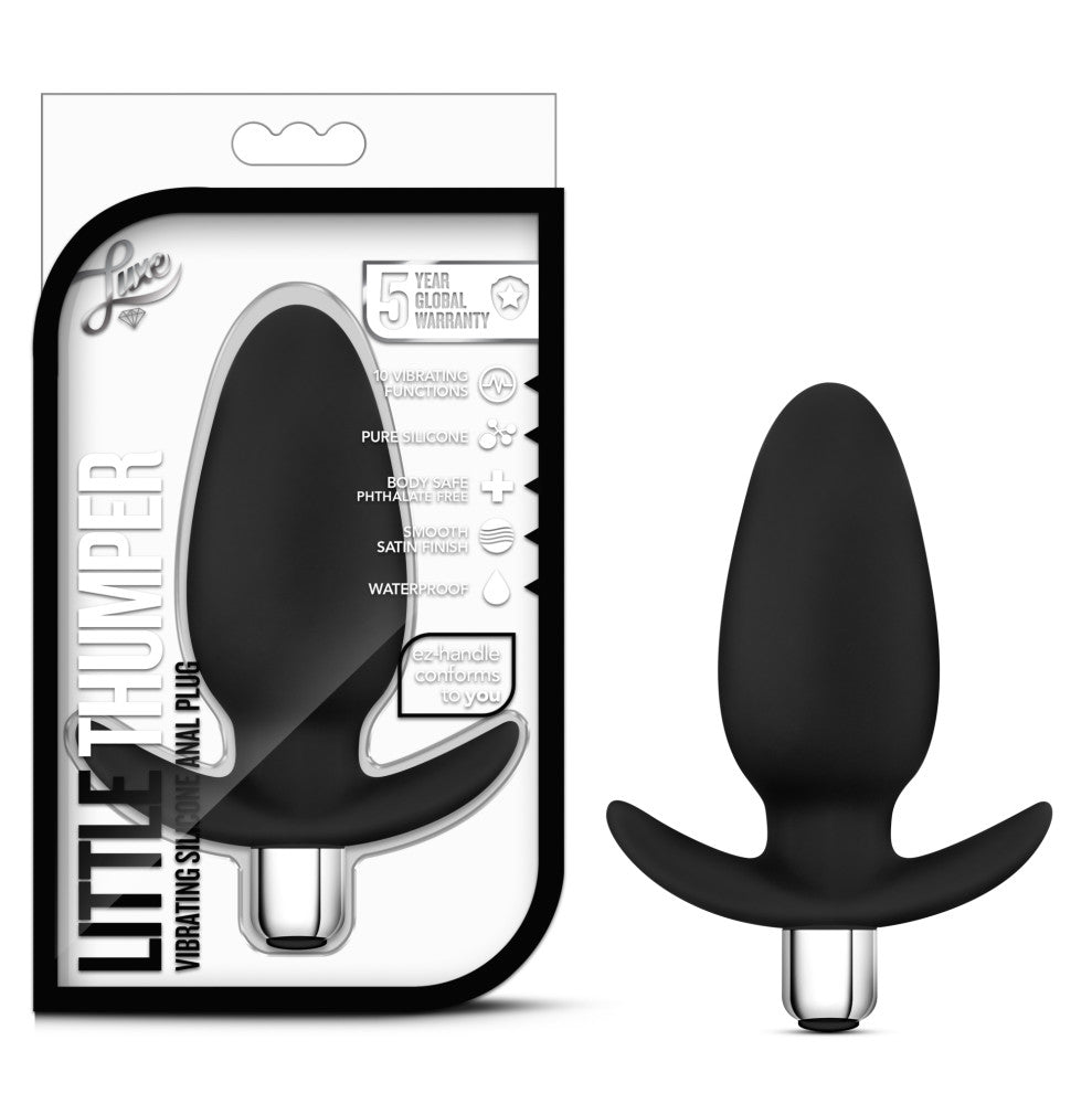 Luxe By Blush® | Little Thumper Black 4.5-Inch Vibrating Anal Plug With Handle、mySite、bottomscart
