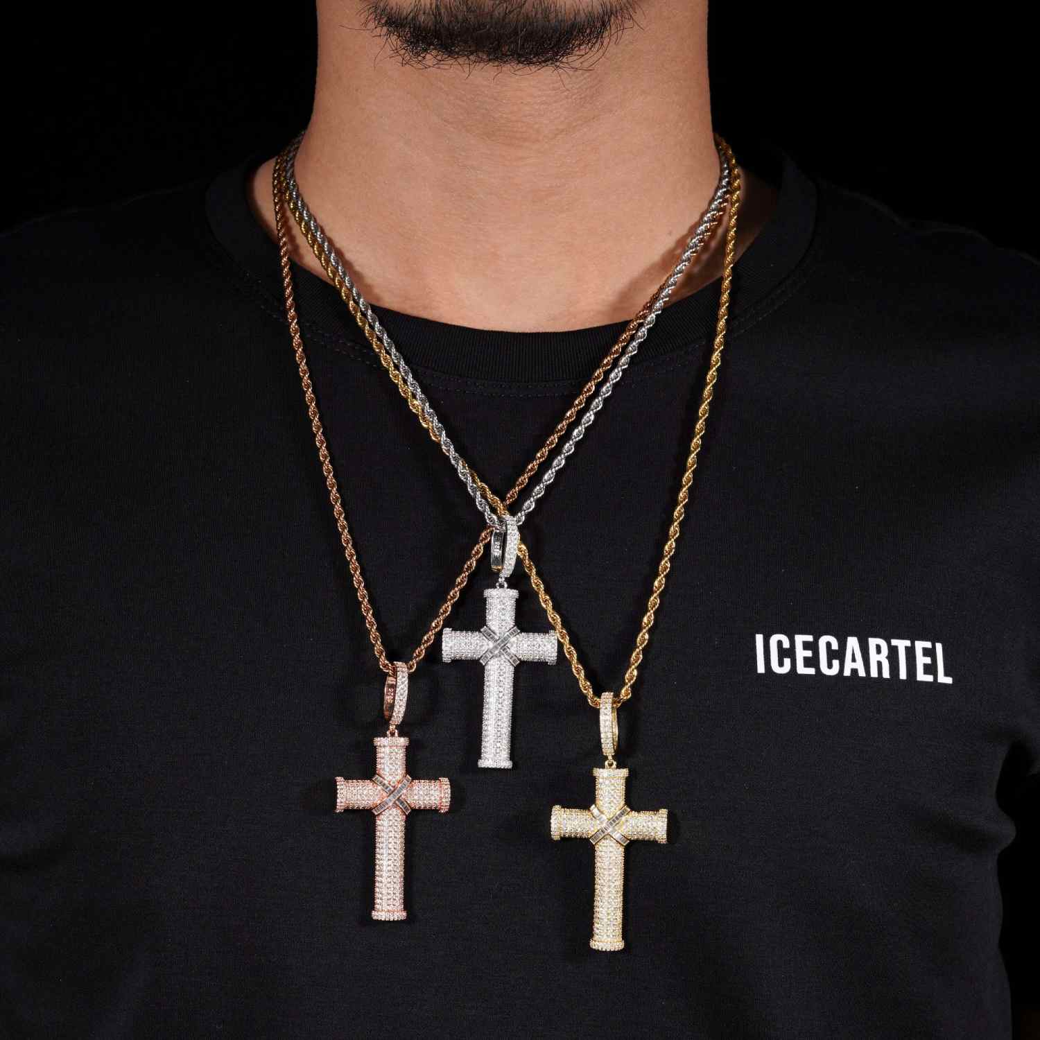 Moissanite X Cross Pendant 14K Gold、mySite、hinf8tx79