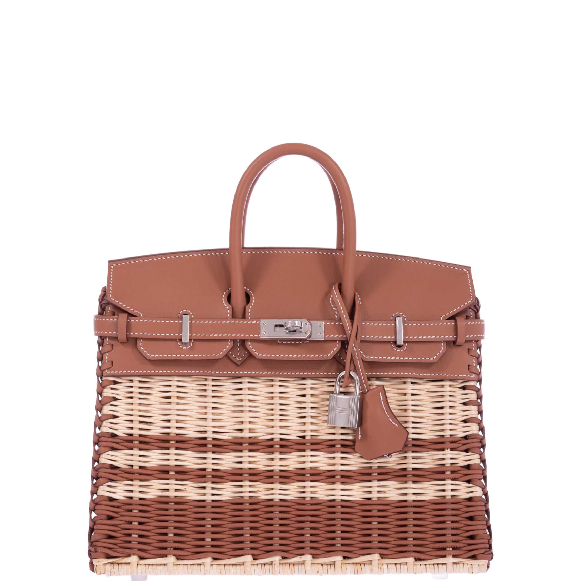 Hermès Picnic Birkin 25 Gold Swift and Stripe Osier Wicker Palladium Hardware、mySite、garminoutage.com
