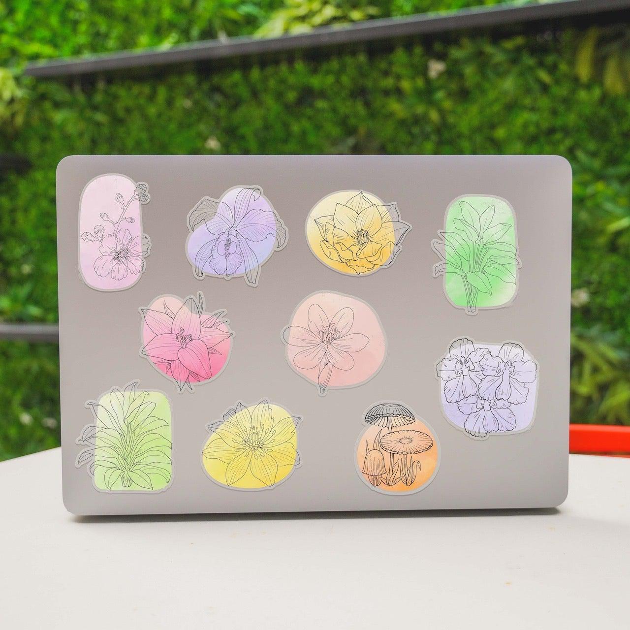  Botanical Abstract Stickers 10 Pack、mySite、elrpsem3k