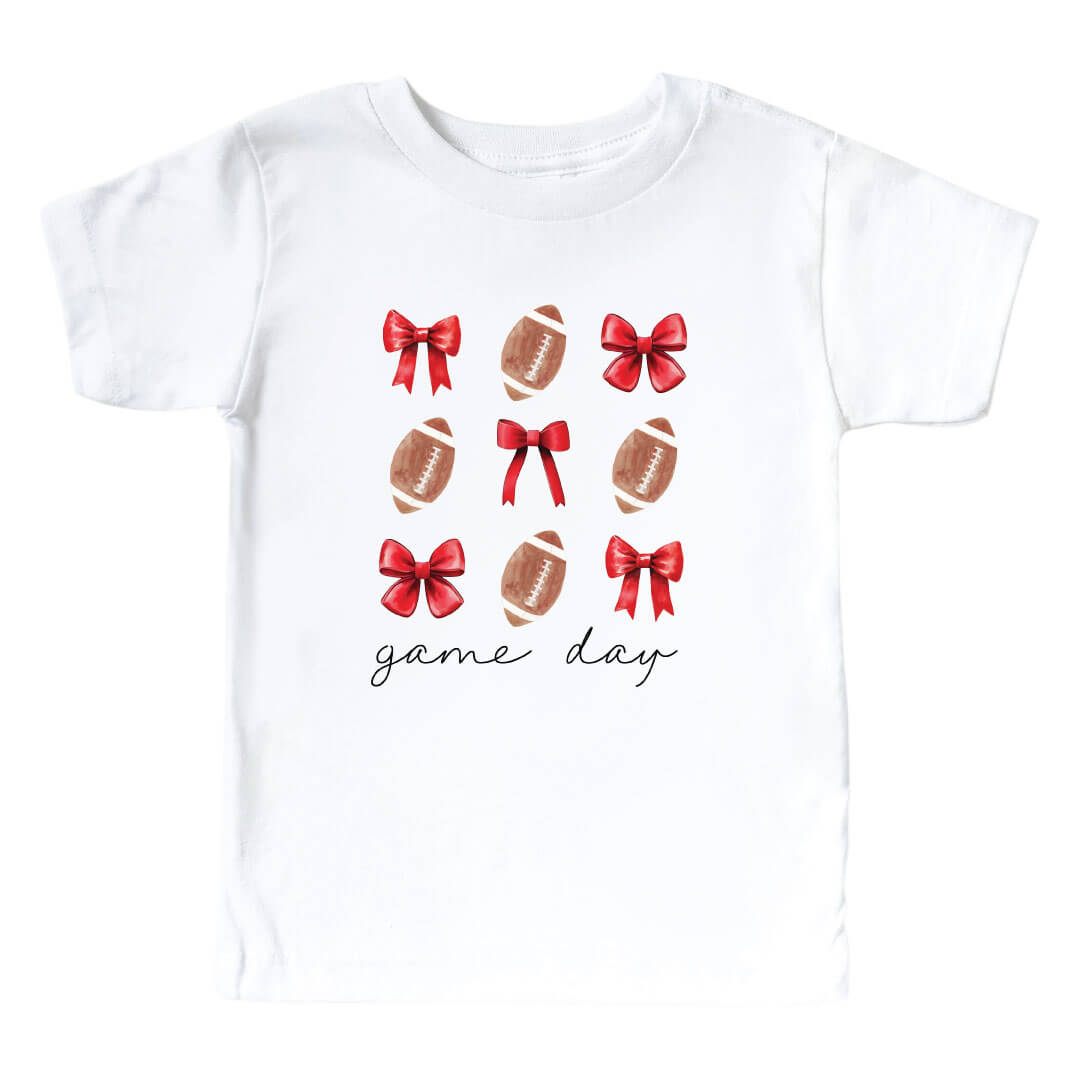  Texas Tech University | Footballs & Bows Kids Graphic Tee、mySite、layawaytickets
