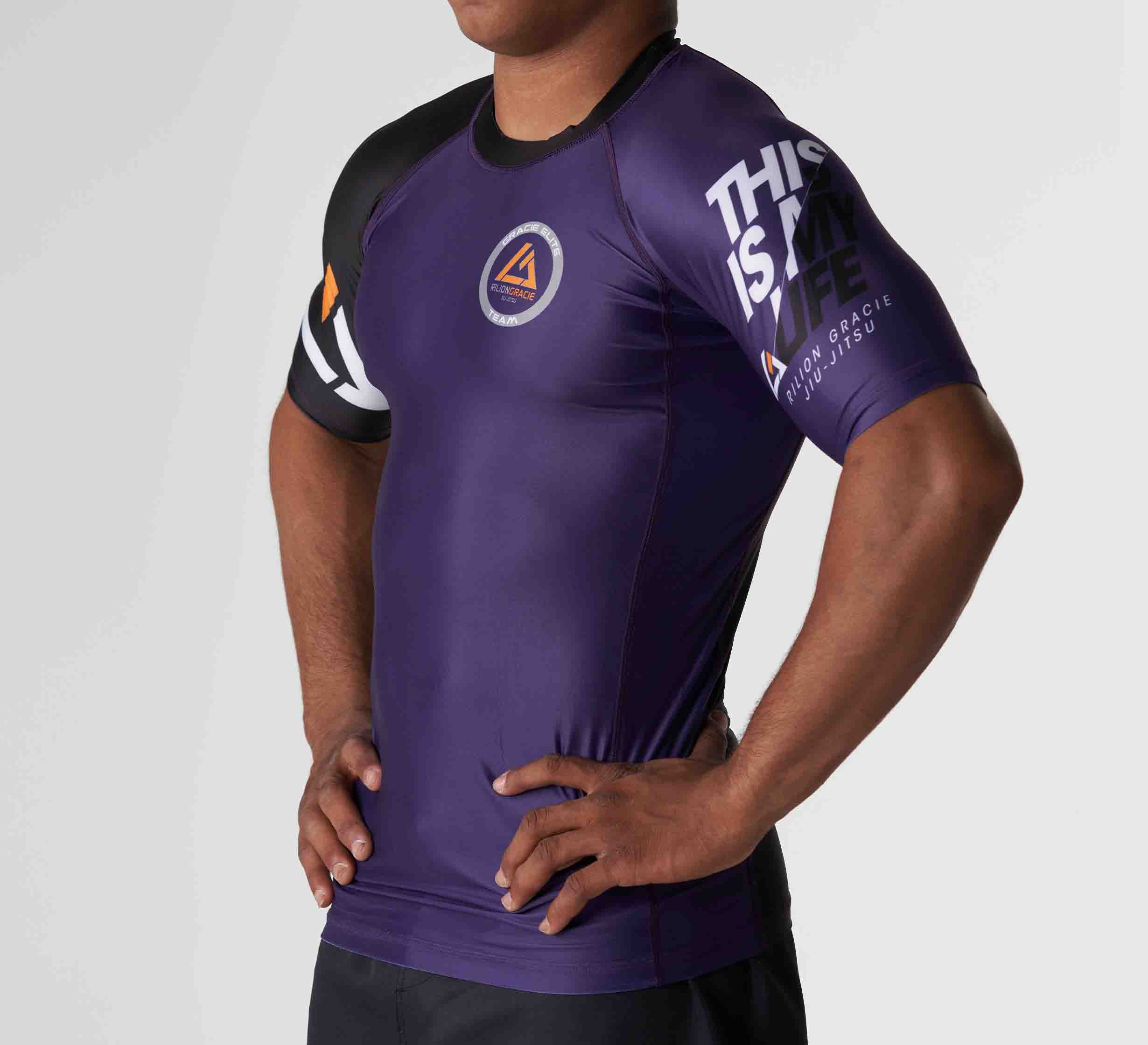 Rilion Gracie Ranked Short Sleeve Rashguard Purple、mySite、gigharbornorthrealestate
