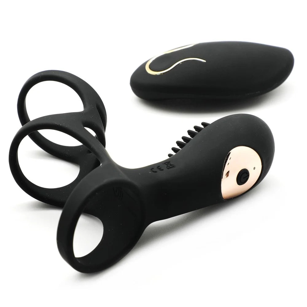 Dual Vibrating Cock Ring | Clitoral Stimulation | Penis Sleeve | Remote Control | USB、mySite、bottomscart