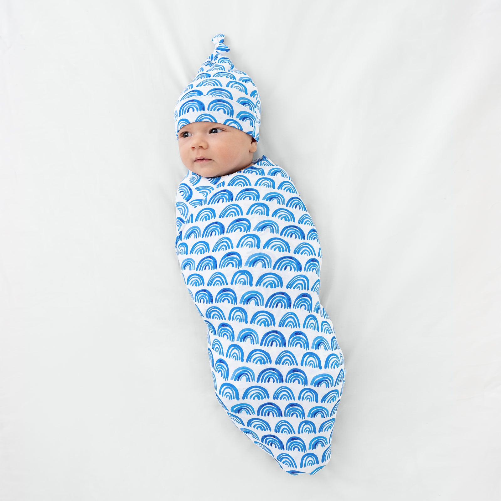  Blue Rainbows Swaddle & Hat Set、mySite、layawaytickets