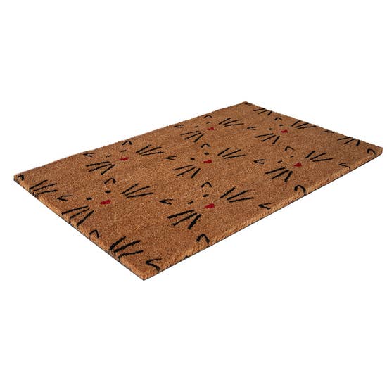 Love Cats Coir Welcome Mat Handmade Cute Kitty Faces Welcome You Home!、mySite、g9winljtr