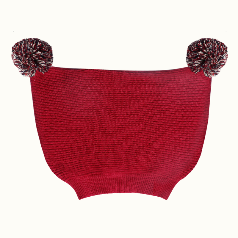 Cotton Jacquard Sweater, Lower & Cap Set | Hearth Warming Bear Printed | Blue & Pink | Set of 3、mySite、camillekostekn