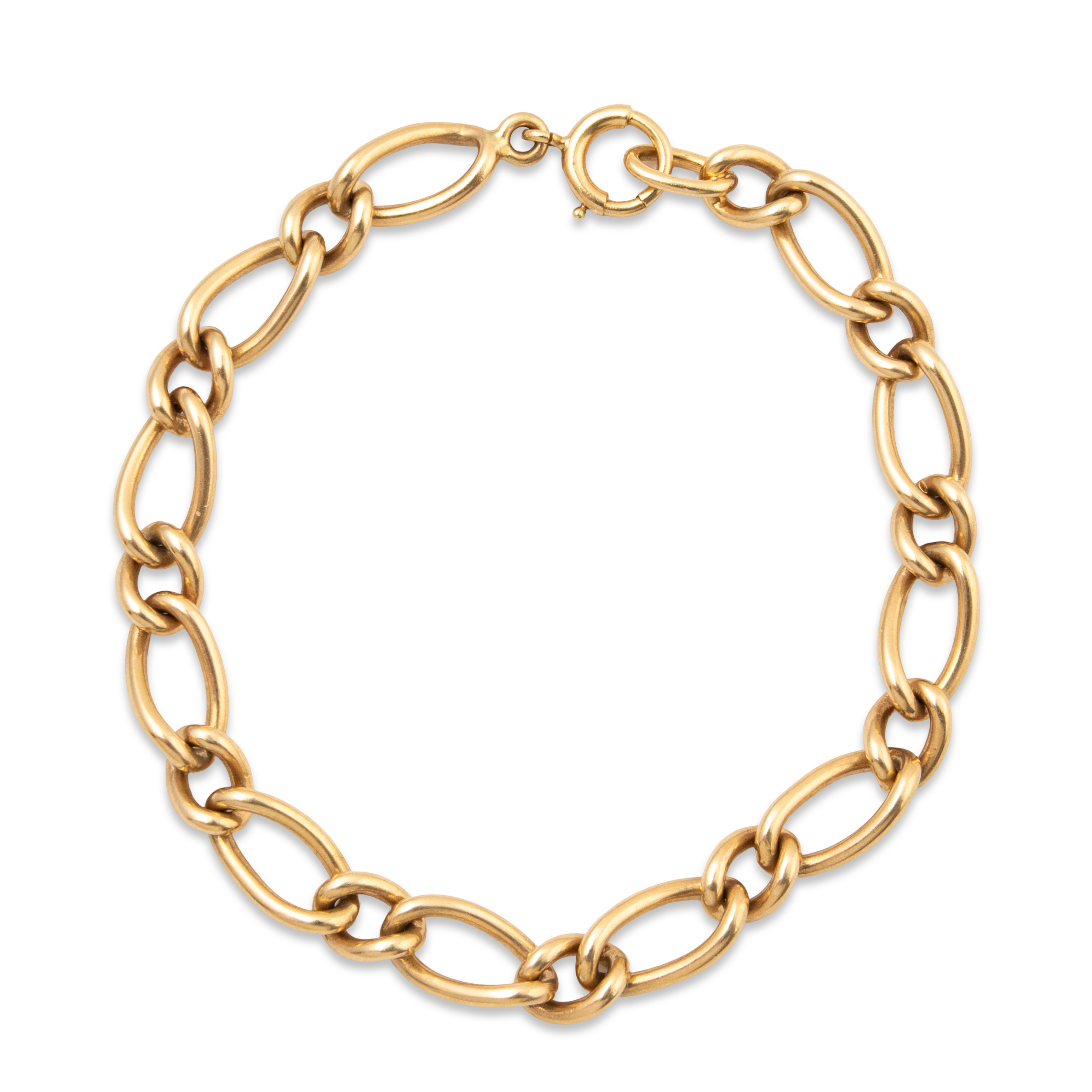 Heavy Vintage 14k Yellow Gold Cable Links Charm Bracelet 6.25、mySite、hinf8tx79