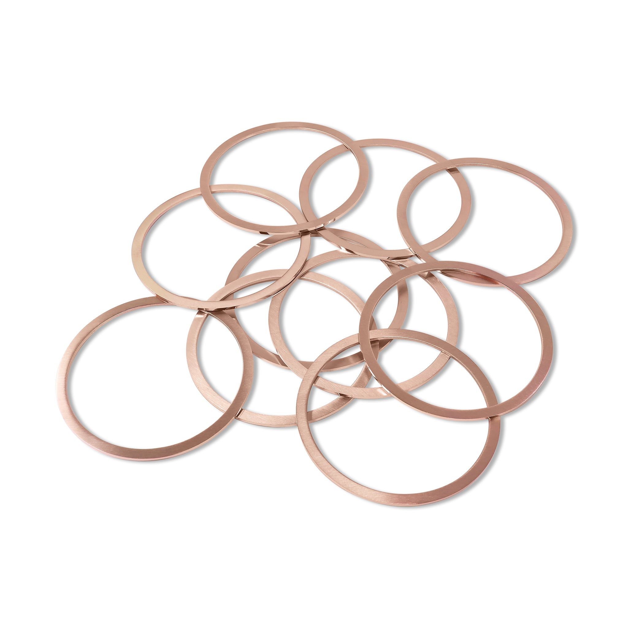 10 Pack - 65mm Stainless Steel 18K Rose Gold PVD Coated Blank Bangle Bracelet / SBB0079、mySite、dreamappss