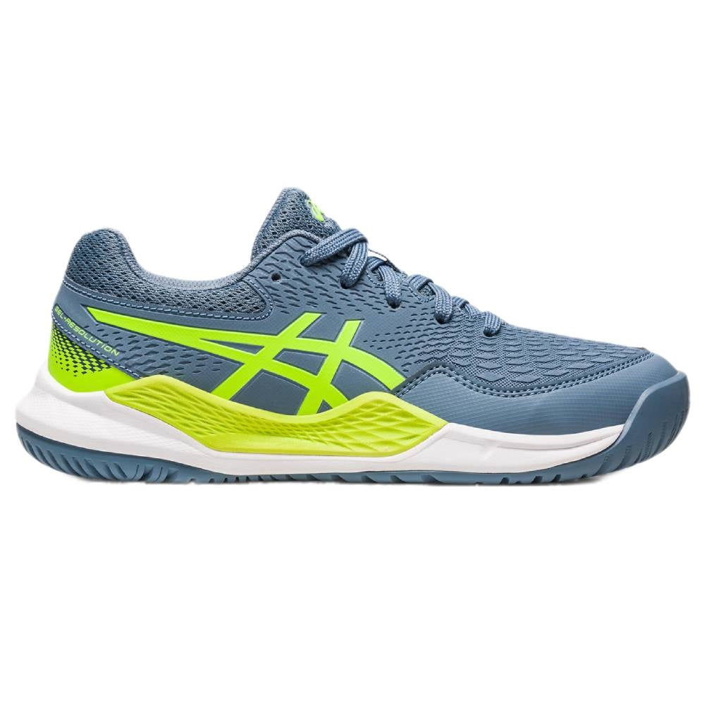 Asics Gel Resolution 9 GS Junior Tennis Shoe (Blue/Green)