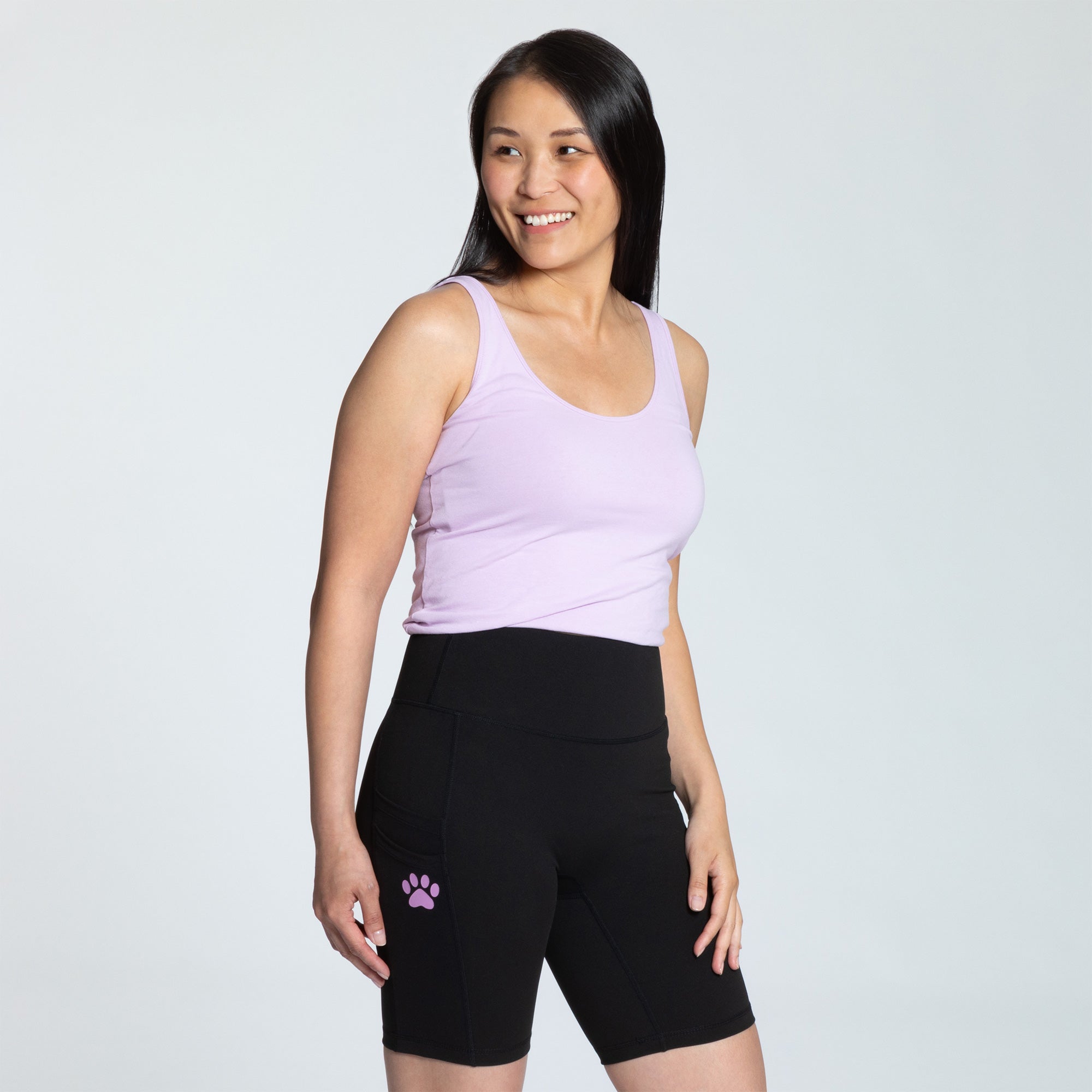 Paw Print High Rise Shorts with Pockets、mySite、camillekostekn