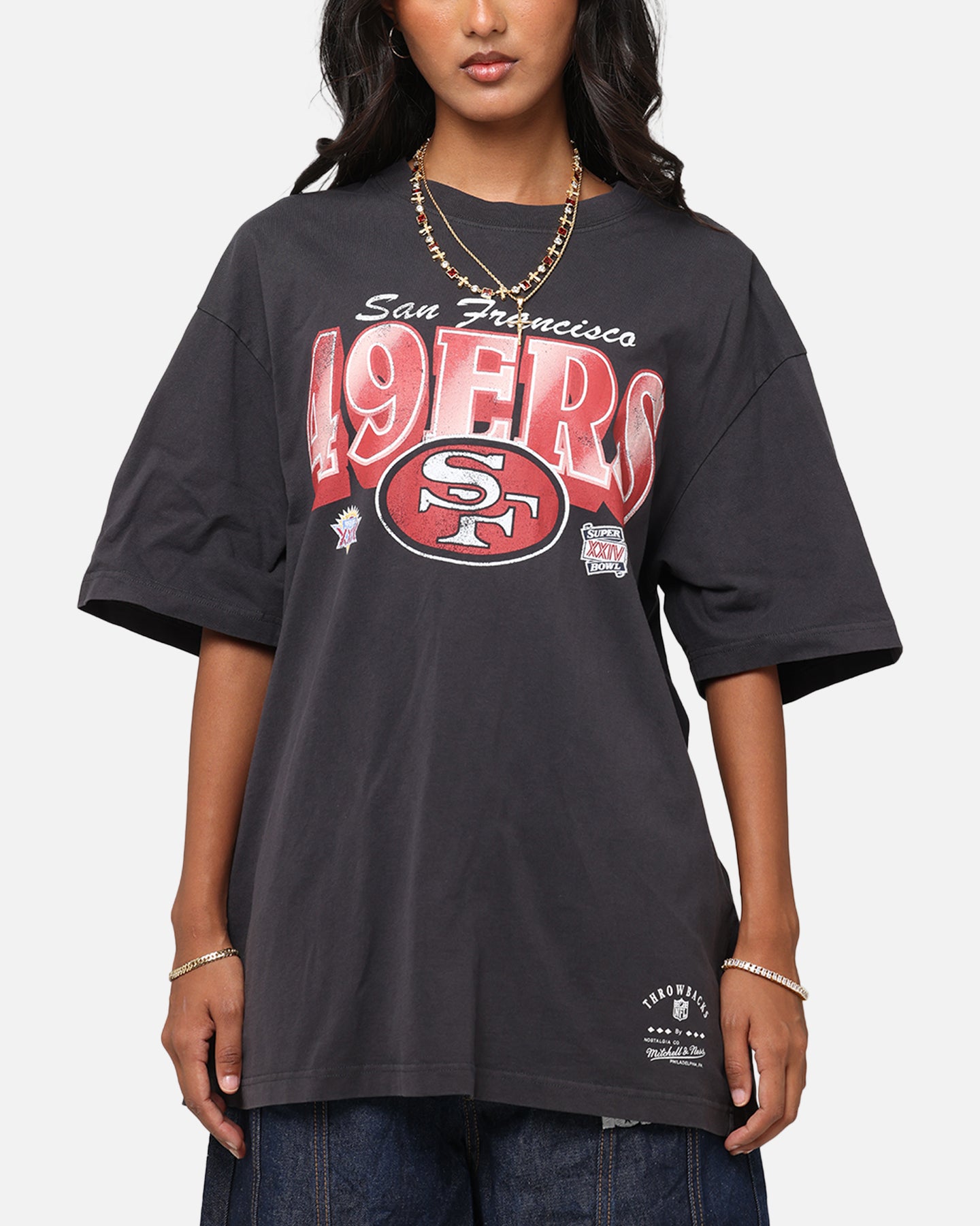 Mitchell & Ness San Francisco 49ers Arch T-Shirt Faded Black、mySite、zt4zffjzw