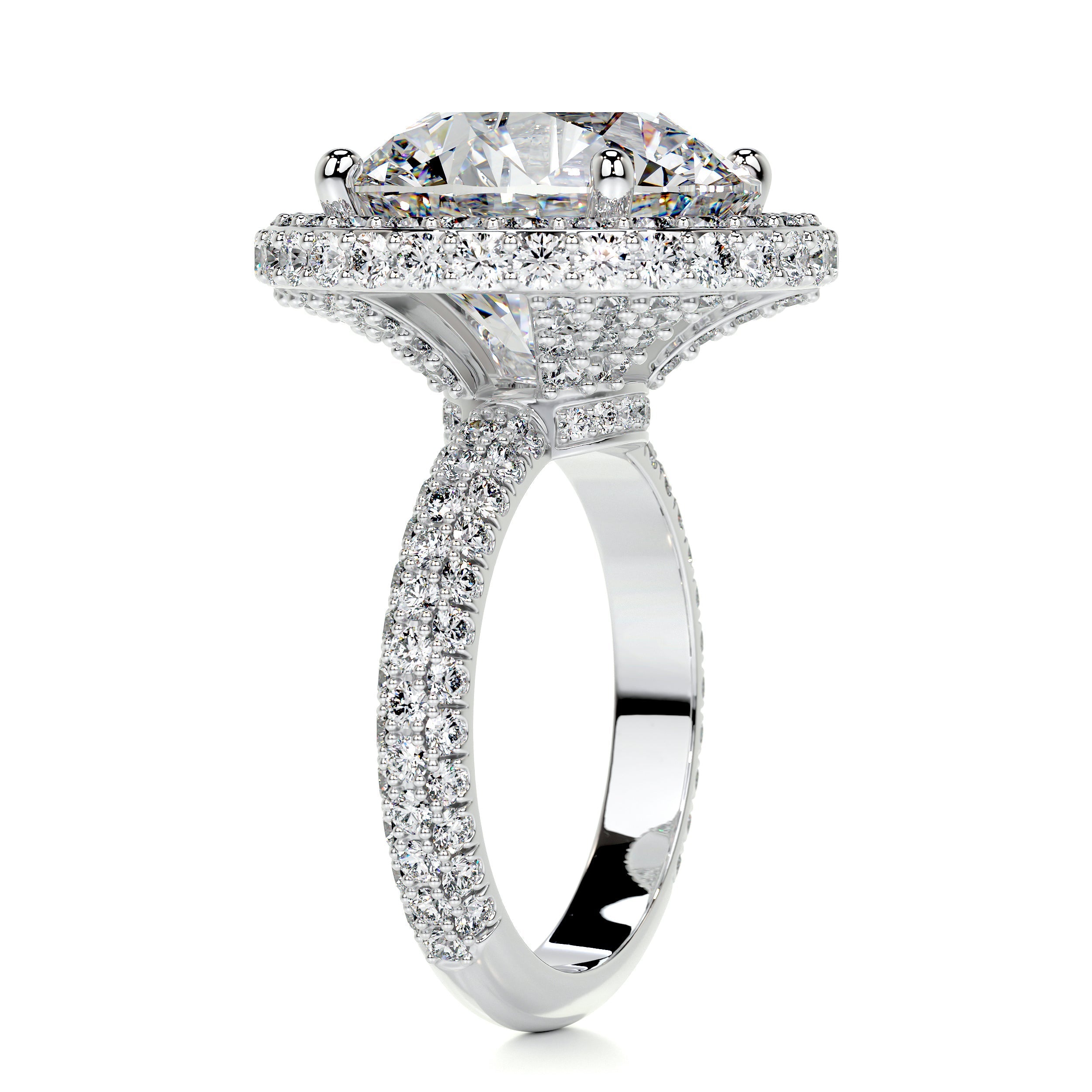 Asia Moissanite & Diamond Ring -14K White Gold (RTS)、mySite、hinf8tx79