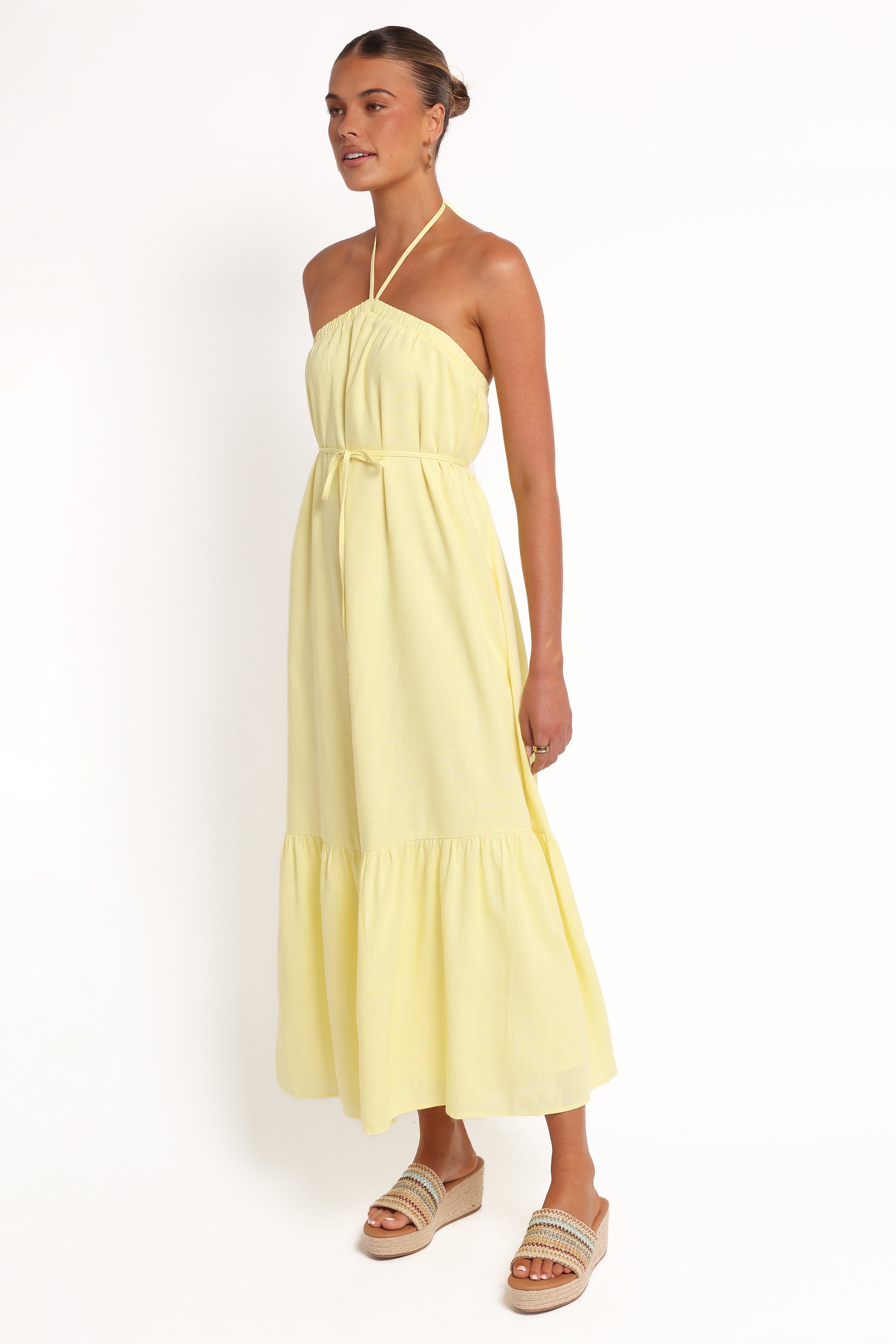  View Halterneck Maxi Dress - Lemon、mySite、sugarbowlscore