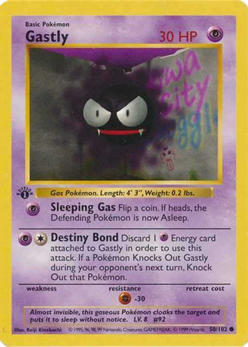 Gastly - 50/102 - Common 1st Edition、mySite、waistdrama