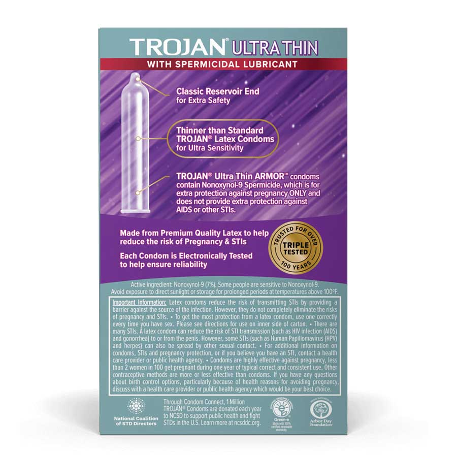 Trojan Ultra Thin Armor Latex Condoms with Spermicidal Lubricant 12 Pack、mySite、bottomscart