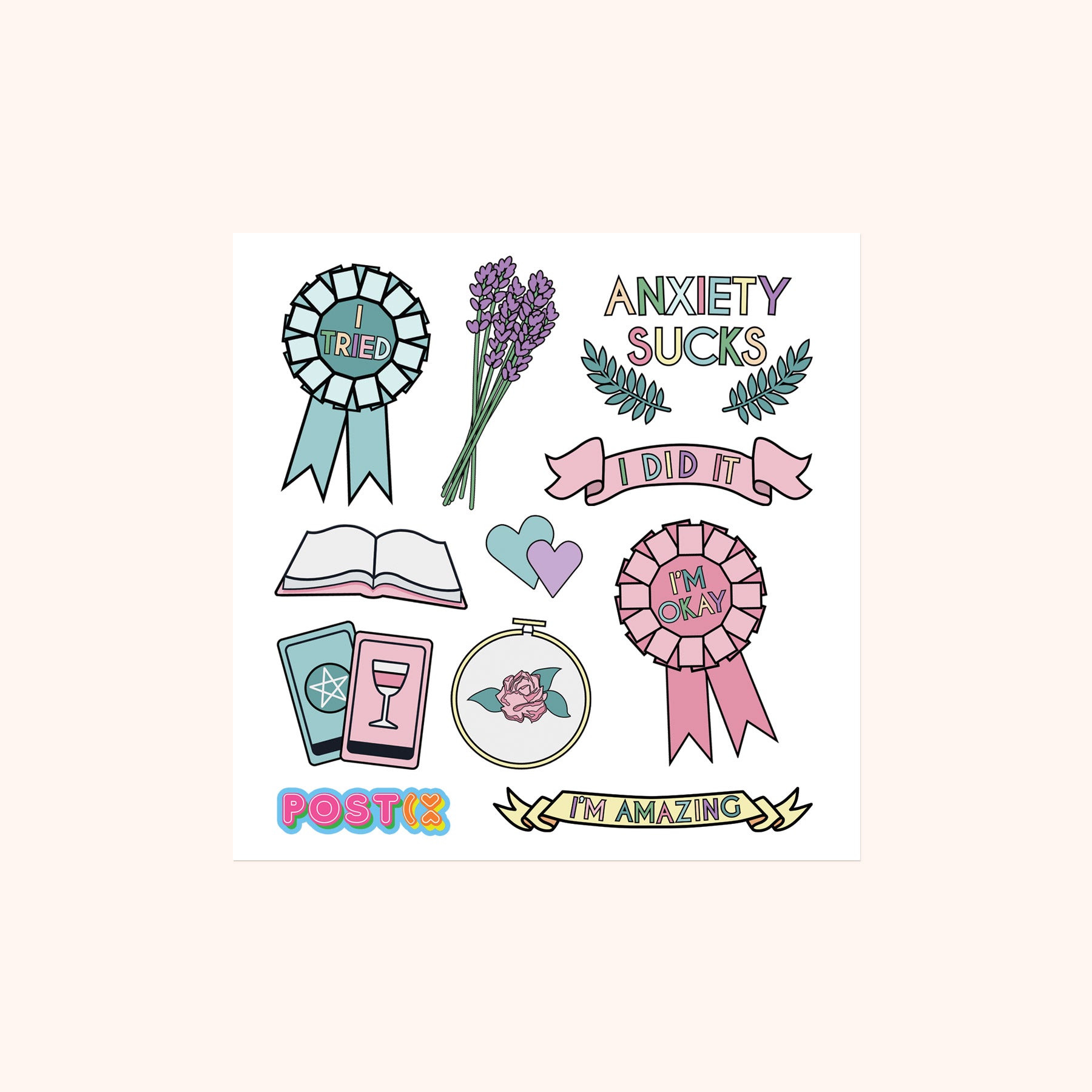  Doin' My Best In Square Paper Sticker Sheet、mySite、ghnorth