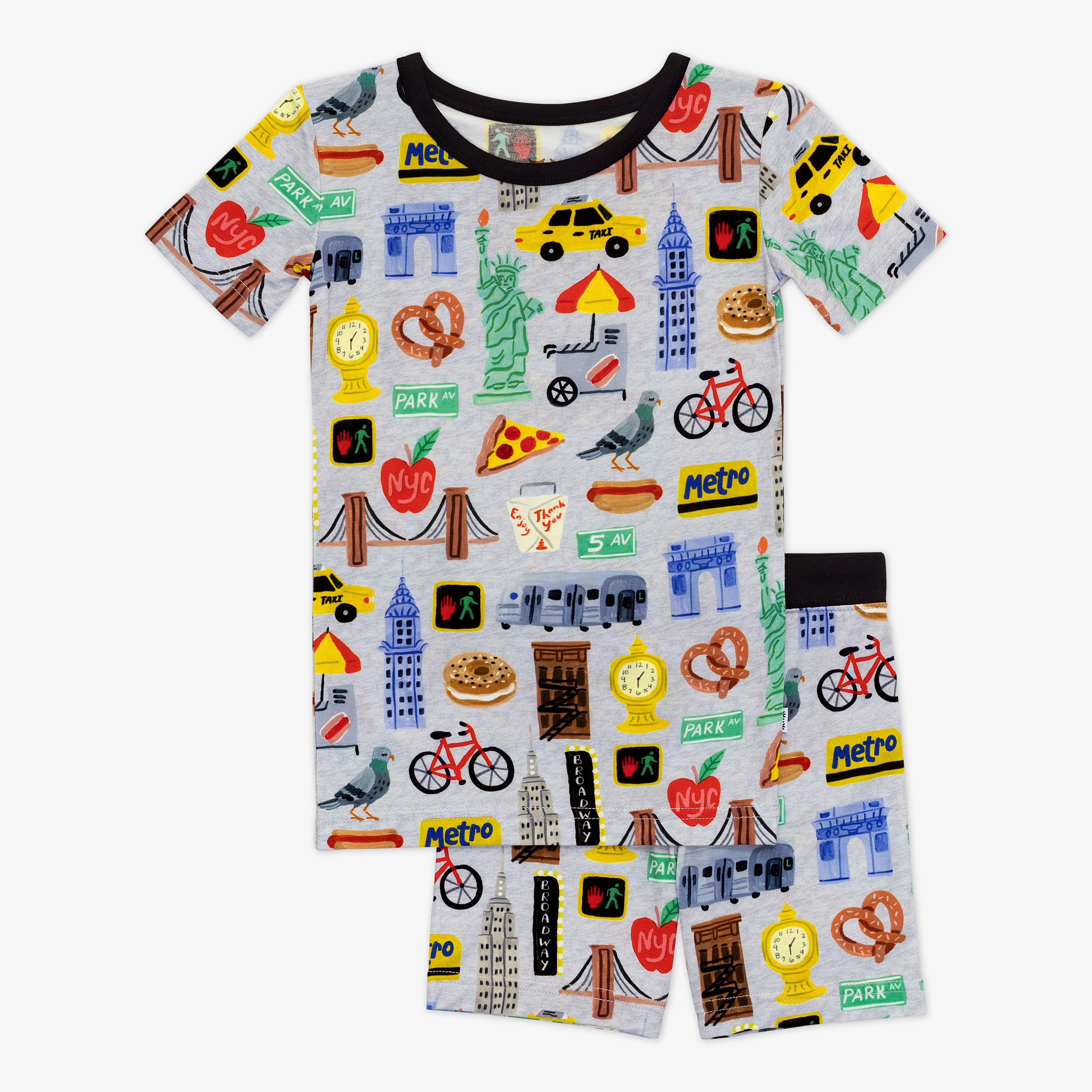 The Big Apple Two-Piece Short Sleeve & Shorts Pajama Set、mySite、g9winljtr