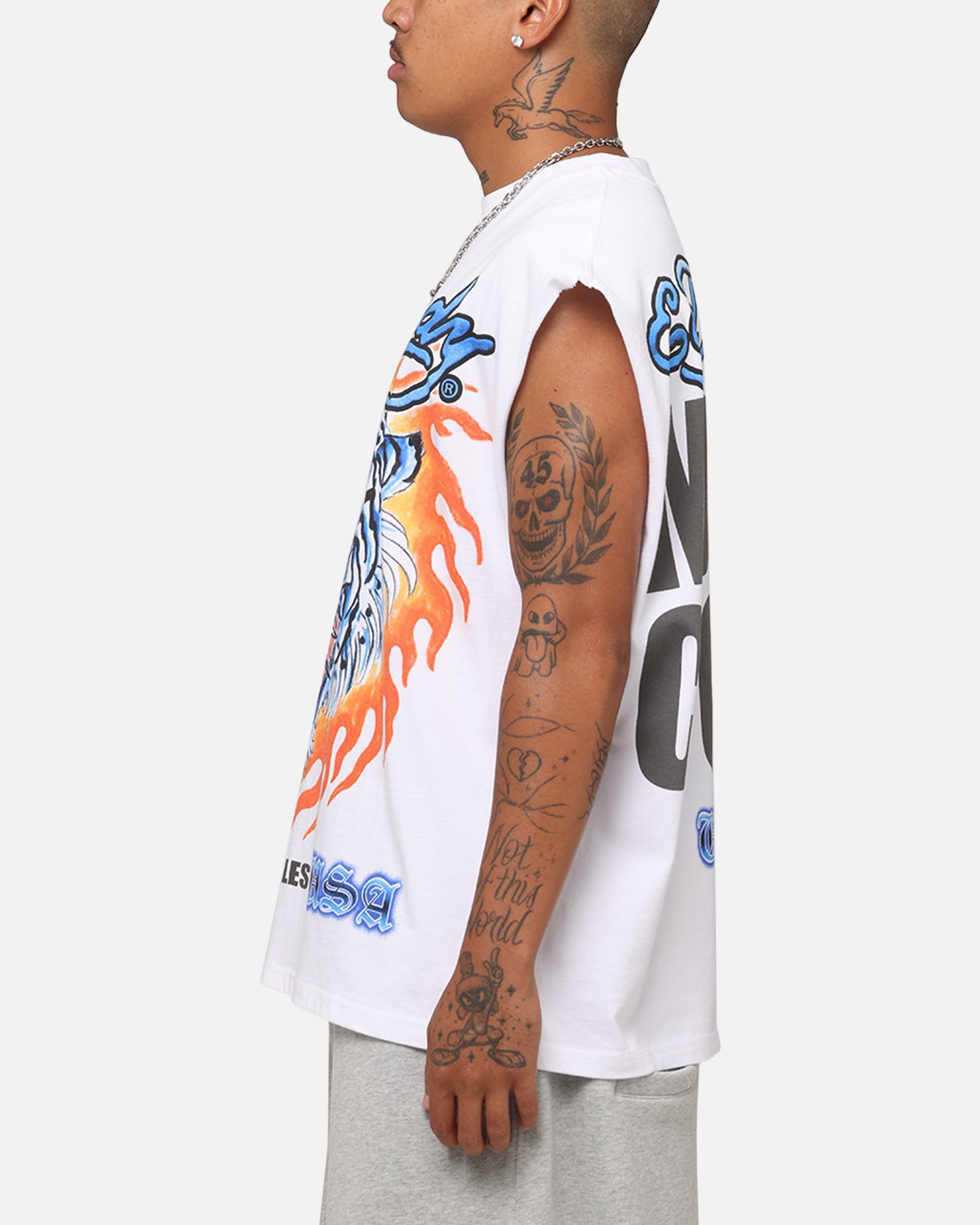 Ed Hardy Motorcycles Tiger Muscle T-Shirt White、mySite、zt4zffjzw