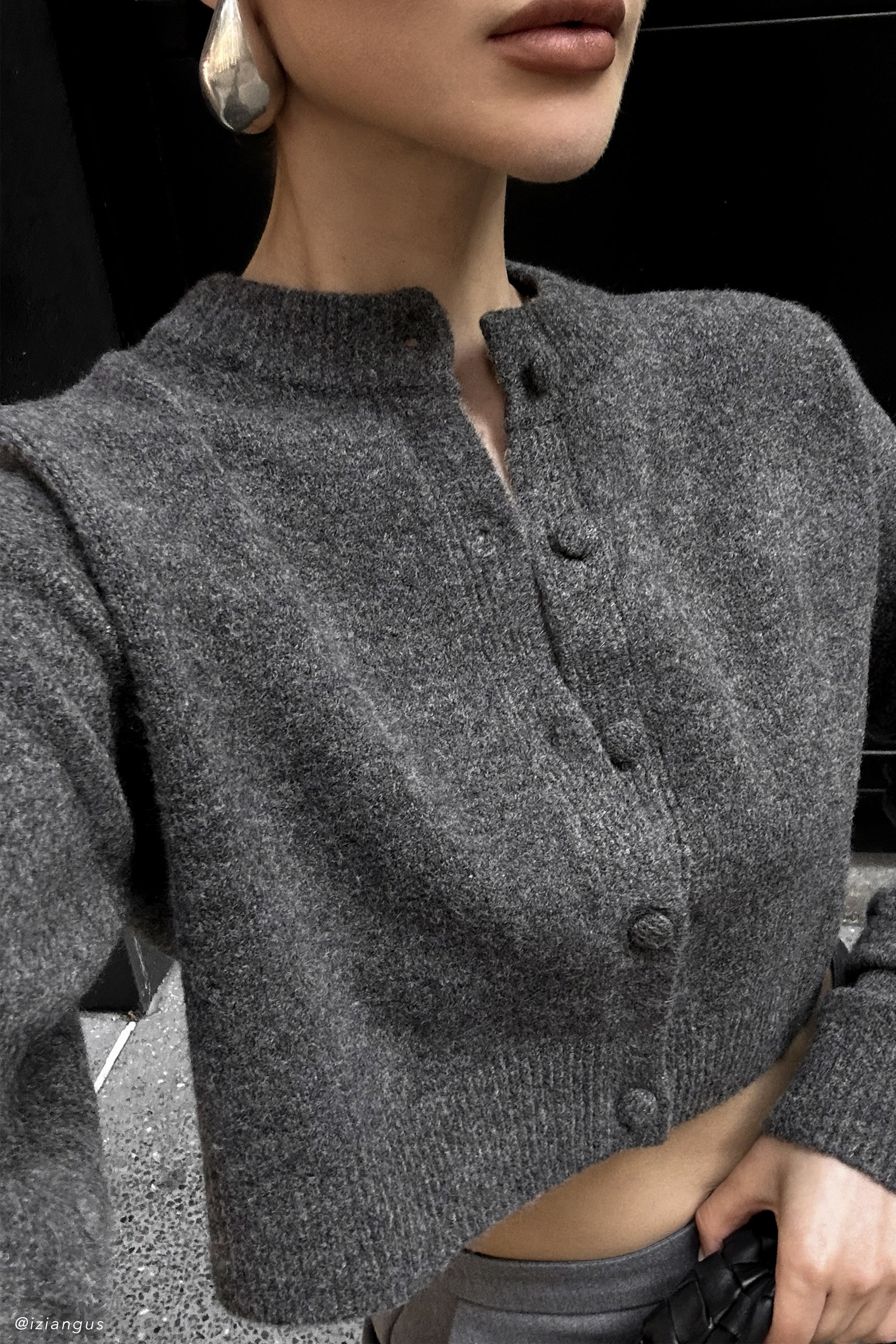 Shelby Knit Cardigan - Charcoal Marle、mySite、solidvoid