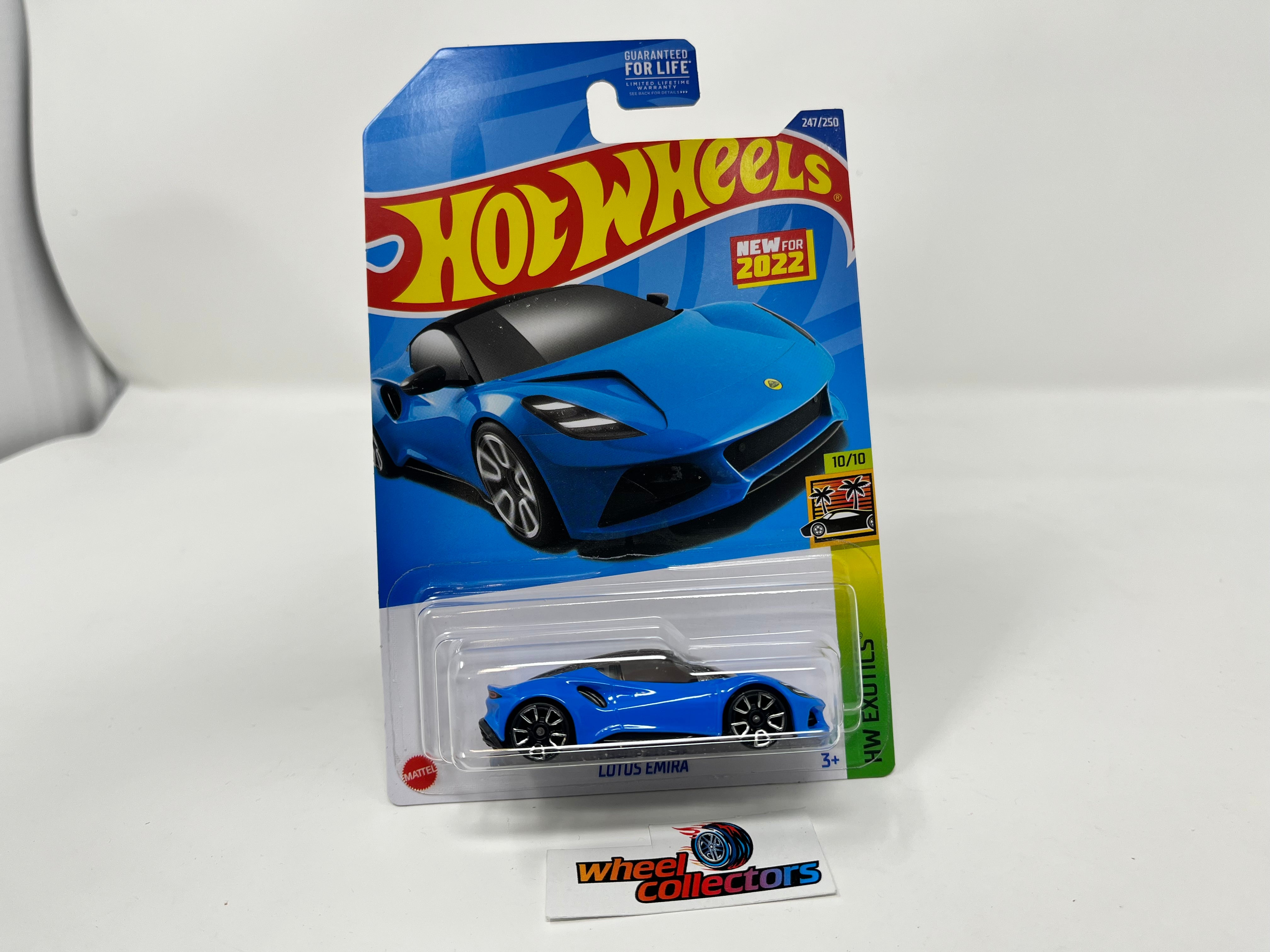 Lotus Emira #247 * Blue * 2022 Hot Wheels USA Card、mySite、hgirdovlk