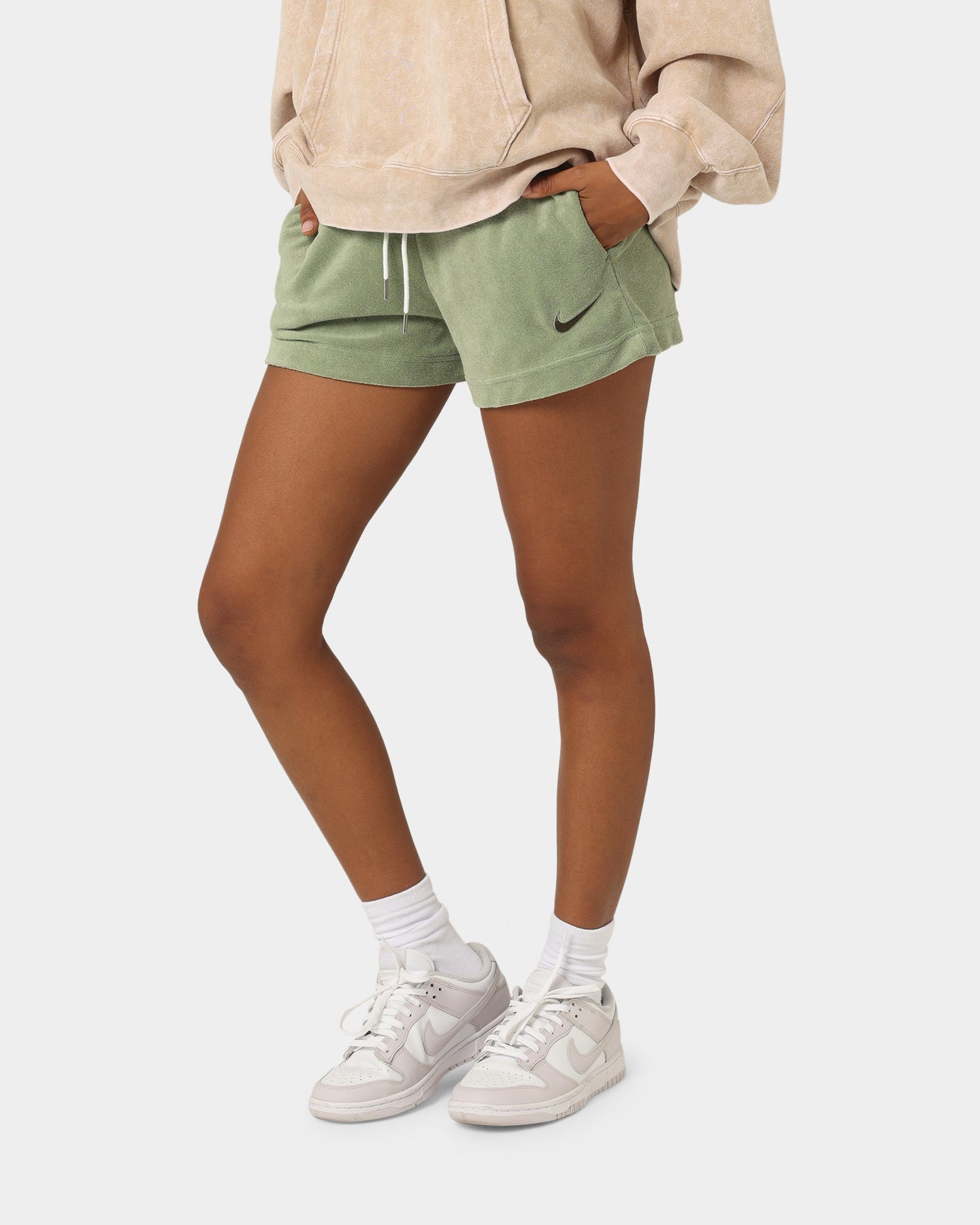 Nike Women's Nike Sportswear Terry PE Shorts Oil Green/Cargo、mySite、zt4zffjzw