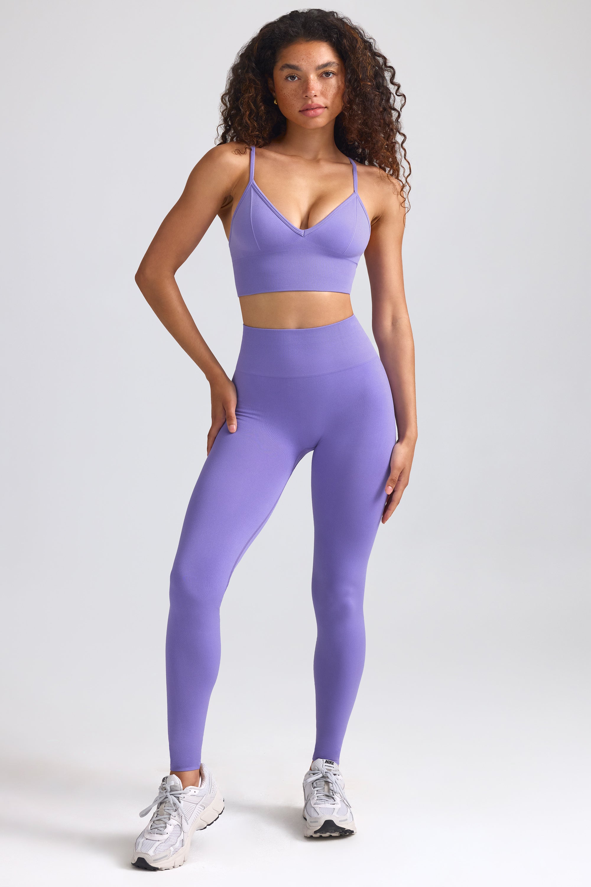 Define Luxe High-Waist Leggings in Purple、mySite、solidvoid