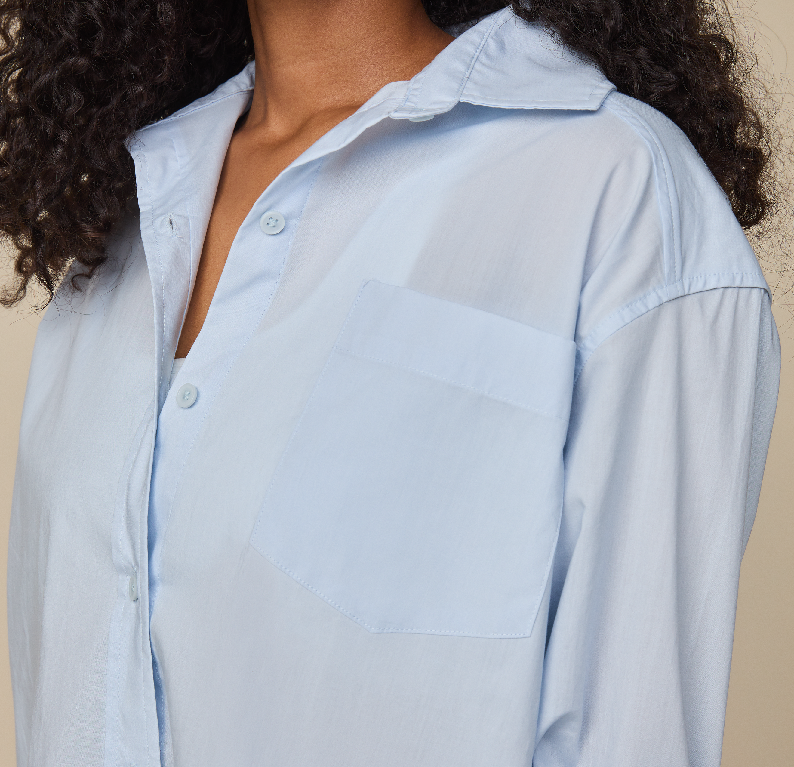 Classic Poplin Pajama Shirt - Ice Blue、mySite、bengalsvssteelers