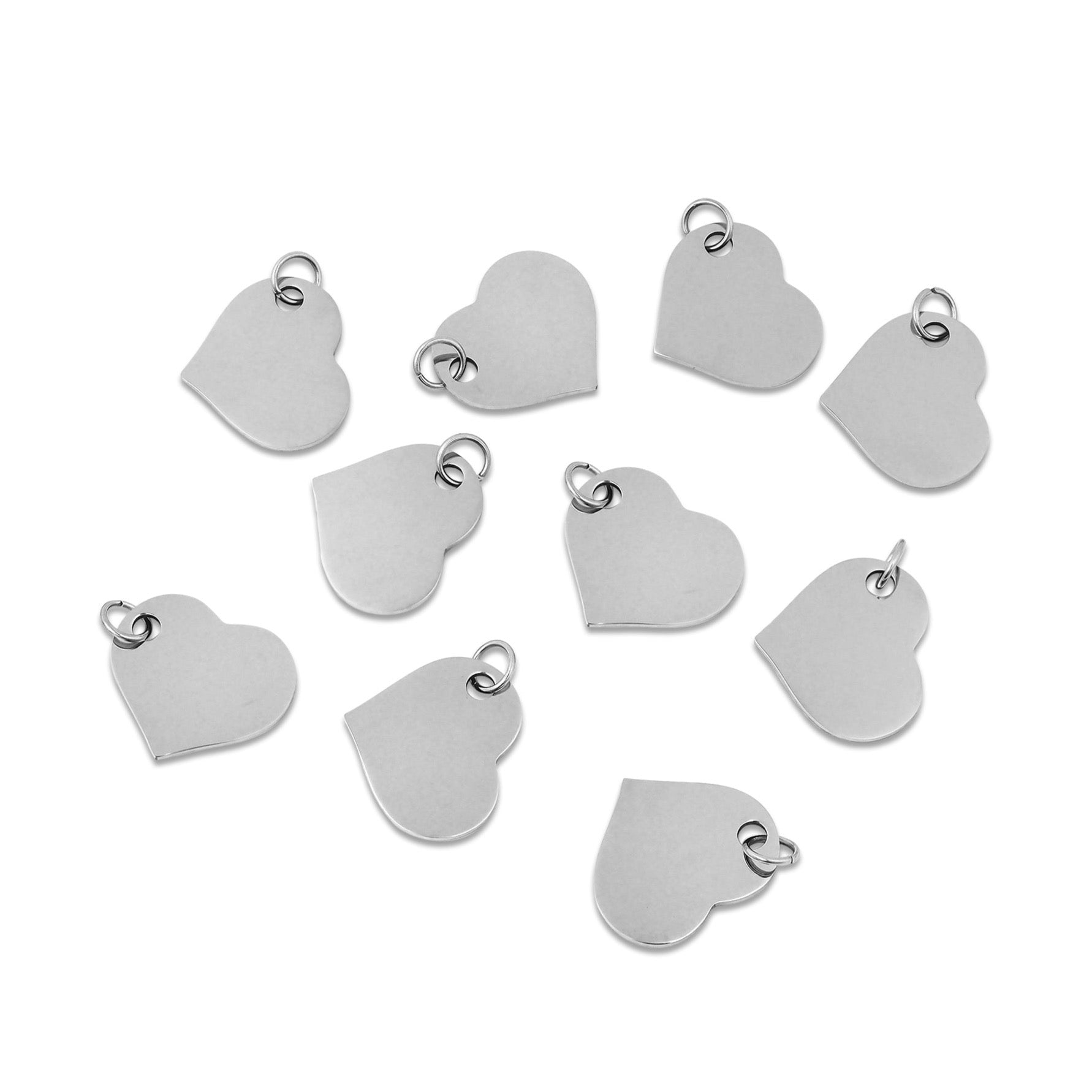 10 Pack - Polished Stainless Steel Heart Pendant / SBB0031、mySite、dreamappss