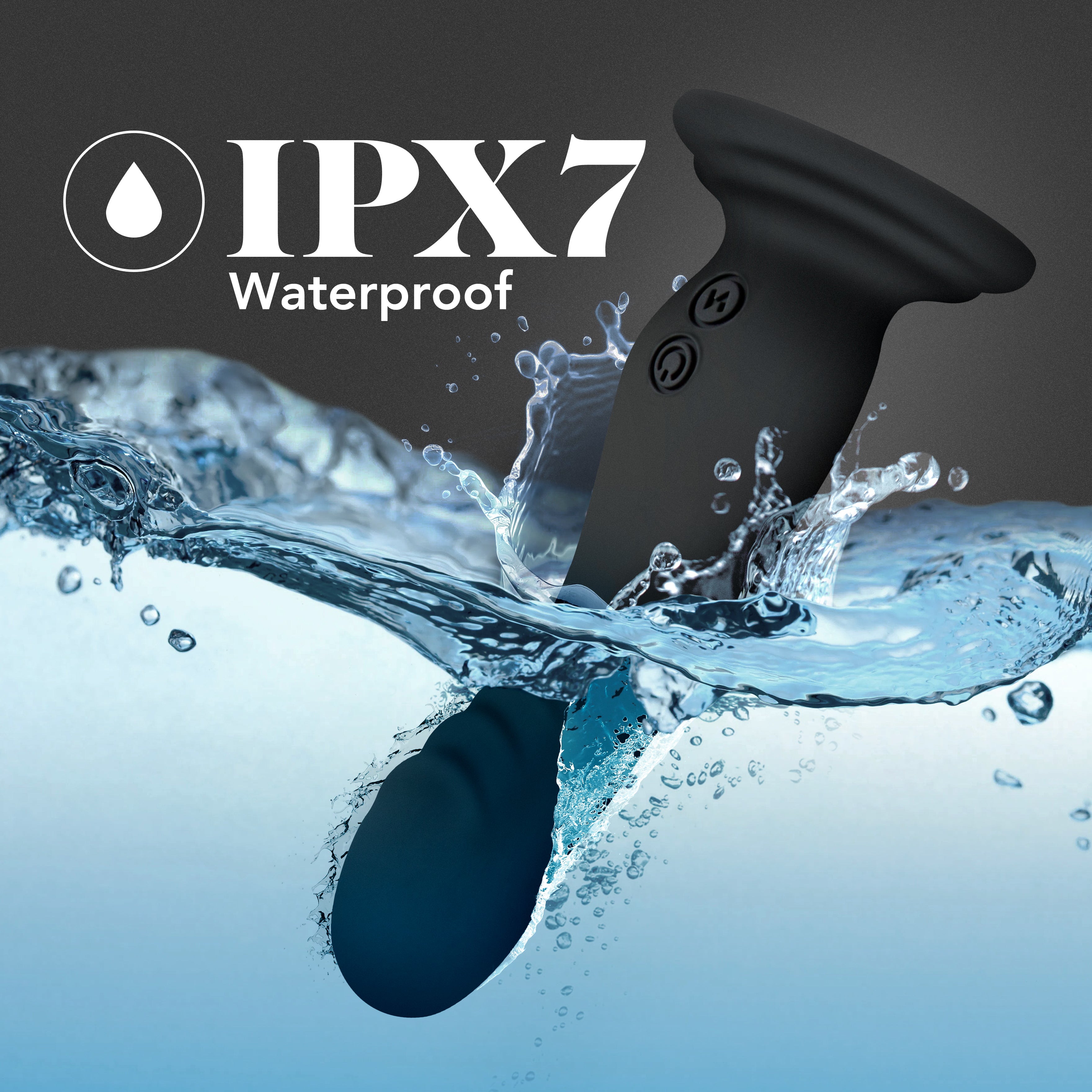 Impressions By Blush® | Amsterdam Black 6.75-Inch Long Rechargeable Vibrating Dildo With Suction Cup Base、mySite、bottomscart