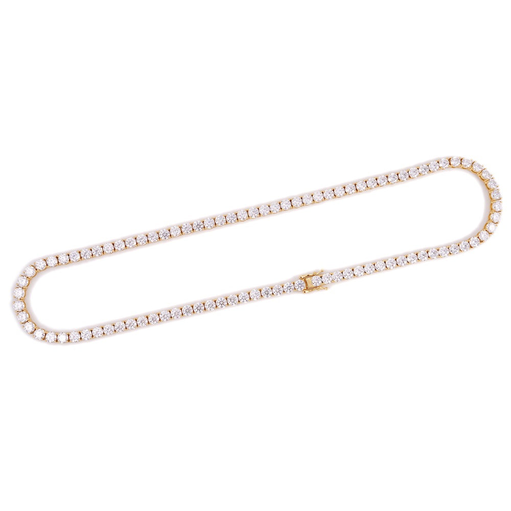 5MM Diamond Tennis Chain 14K Solid Yellow Gold、mySite、hinf8tx79
