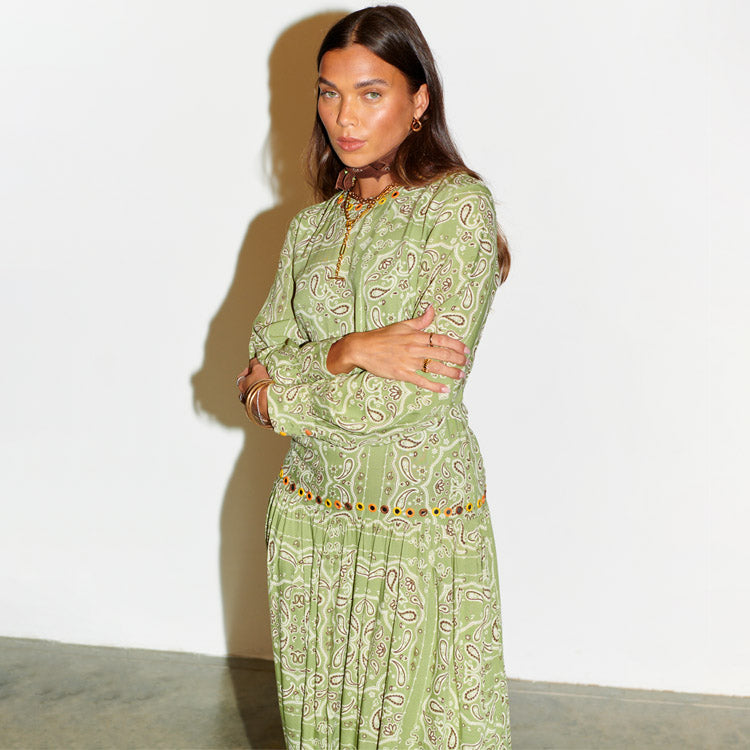 Khaki Bandana Indie Dress、mySite、solidvoid