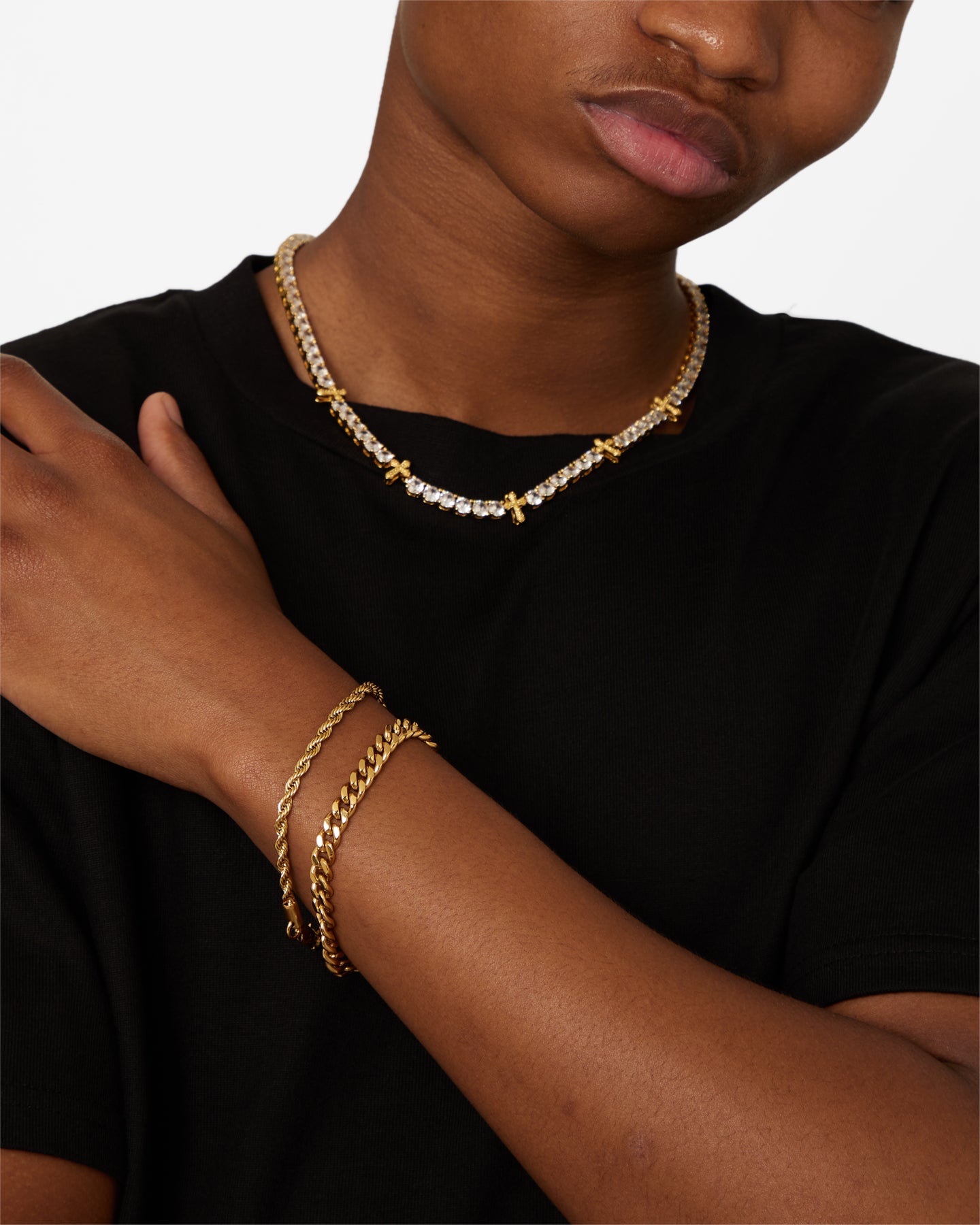 NXS Cuban Rope Bracelet Set Gold、mySite、zt4zffjzw