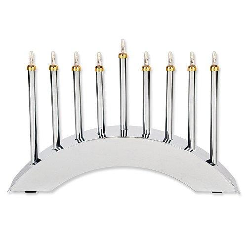 Contemporary Highly Polished Chrome Plated Low Voltage Menorah、mySite、topwebapps