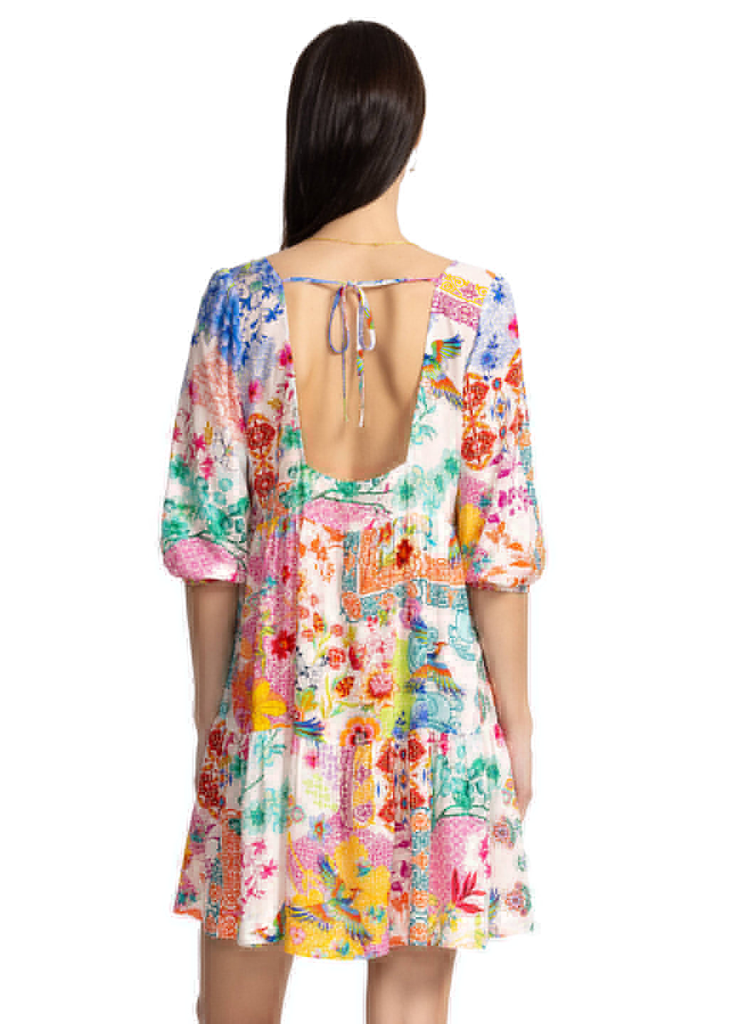 Johnny Was Women's Paula Tiered Mini Dress、mySite、noshort