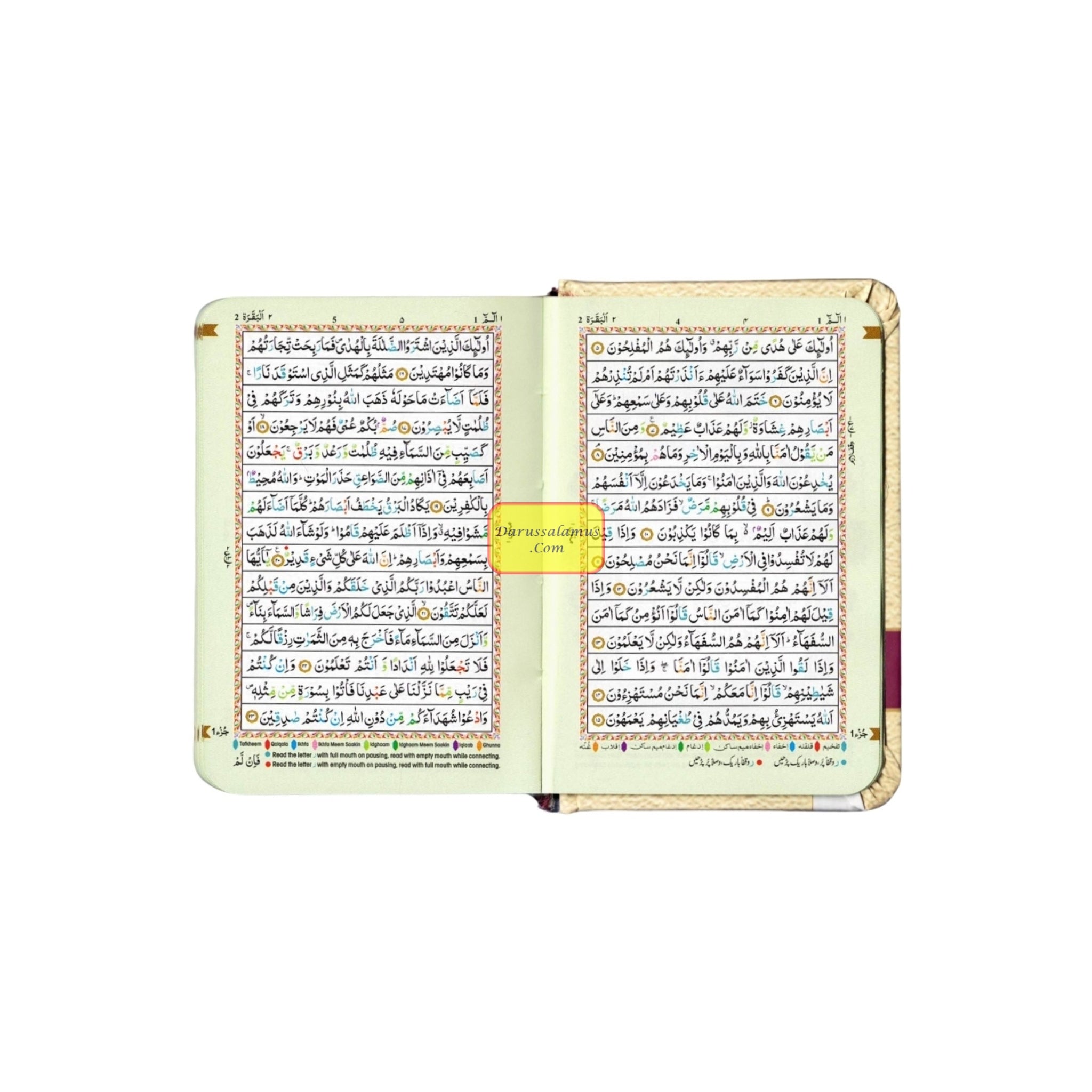 The Holy Quran Colour Coded Tajweed Rules in English and Urdu (Ref -347) 15 Lines Quran (Pocket Plus Size)、mySite、topwebapps