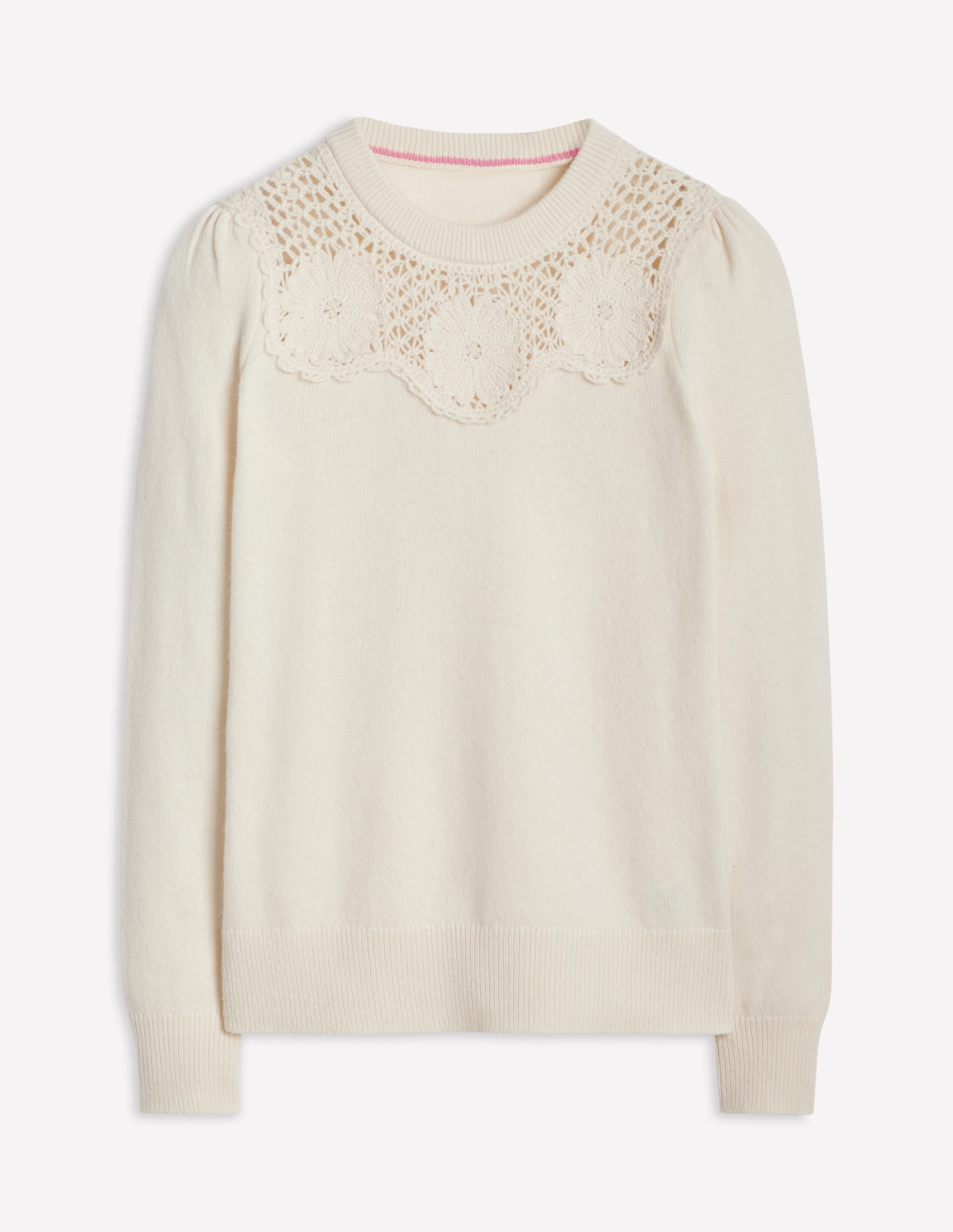  Flower Motif Sweater-Warm Ivory Melange、mySite、ashleygrahame