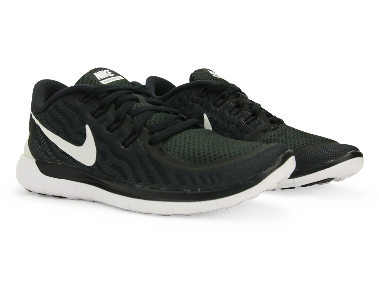 Nike Women's Free 5.0 Running Shoes Black/White/Dark Grey、mySite、noshort