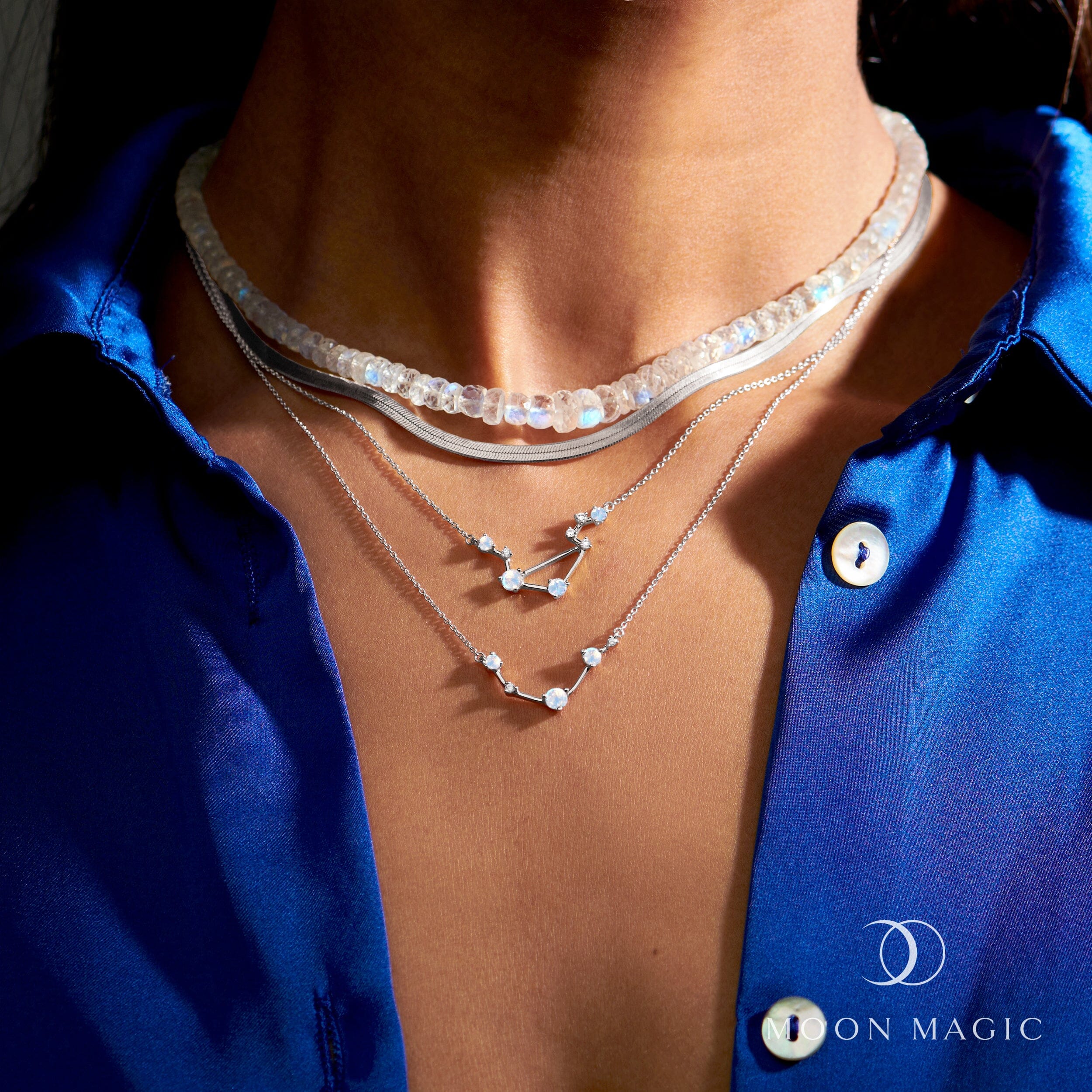 Moonstone Necklace - Libra Zodiac Constellation、mySite、hinf8tx79