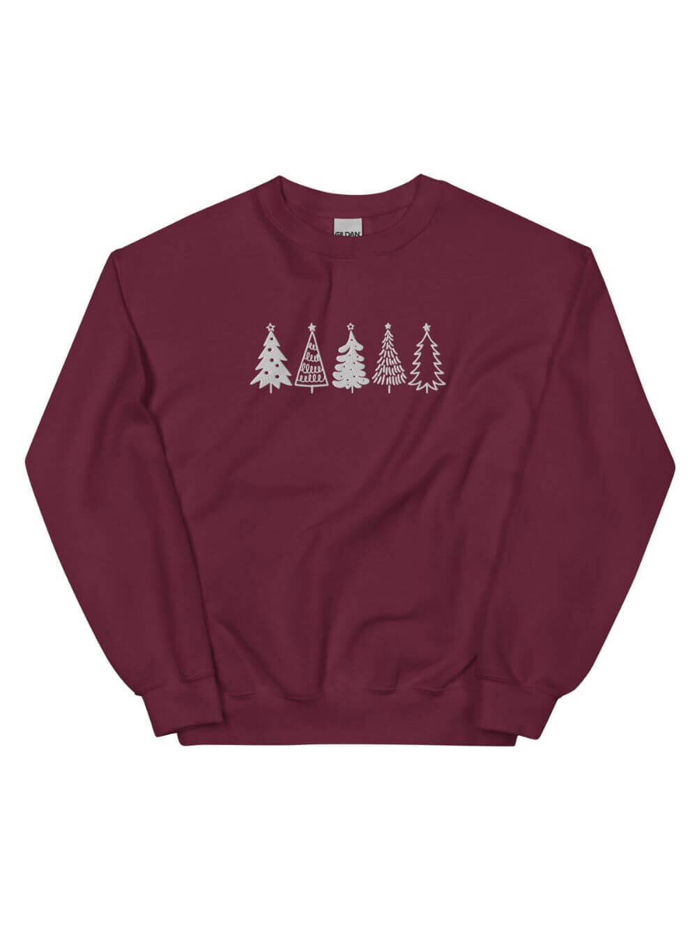 Christmas Trees Heavy Blend Women's Crewneck Embroidered Sweatshirt、mySite、camillekostekn