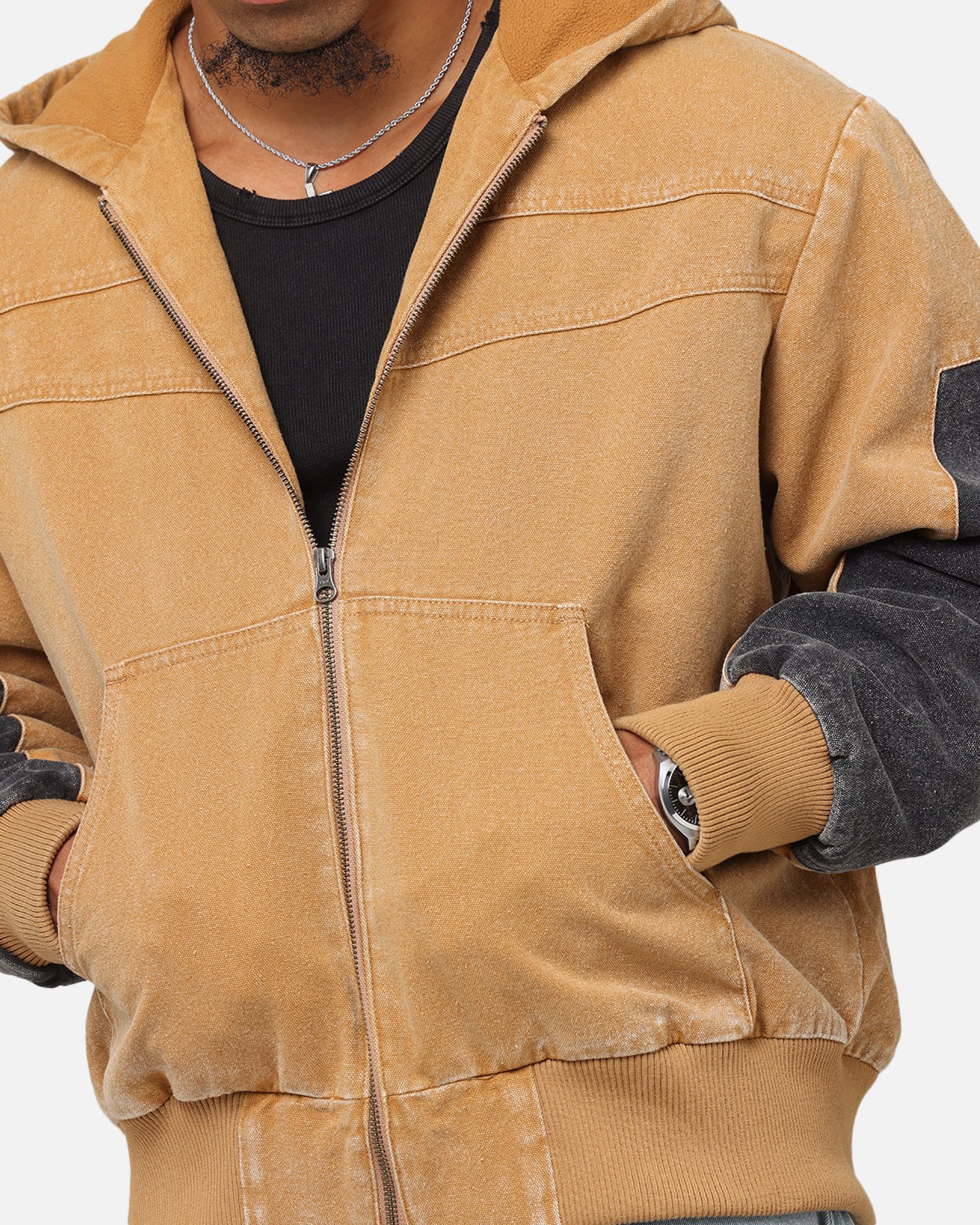 Saint Morta Hooded Workwear Jacket Tan/Black、mySite、zt4zffjzw