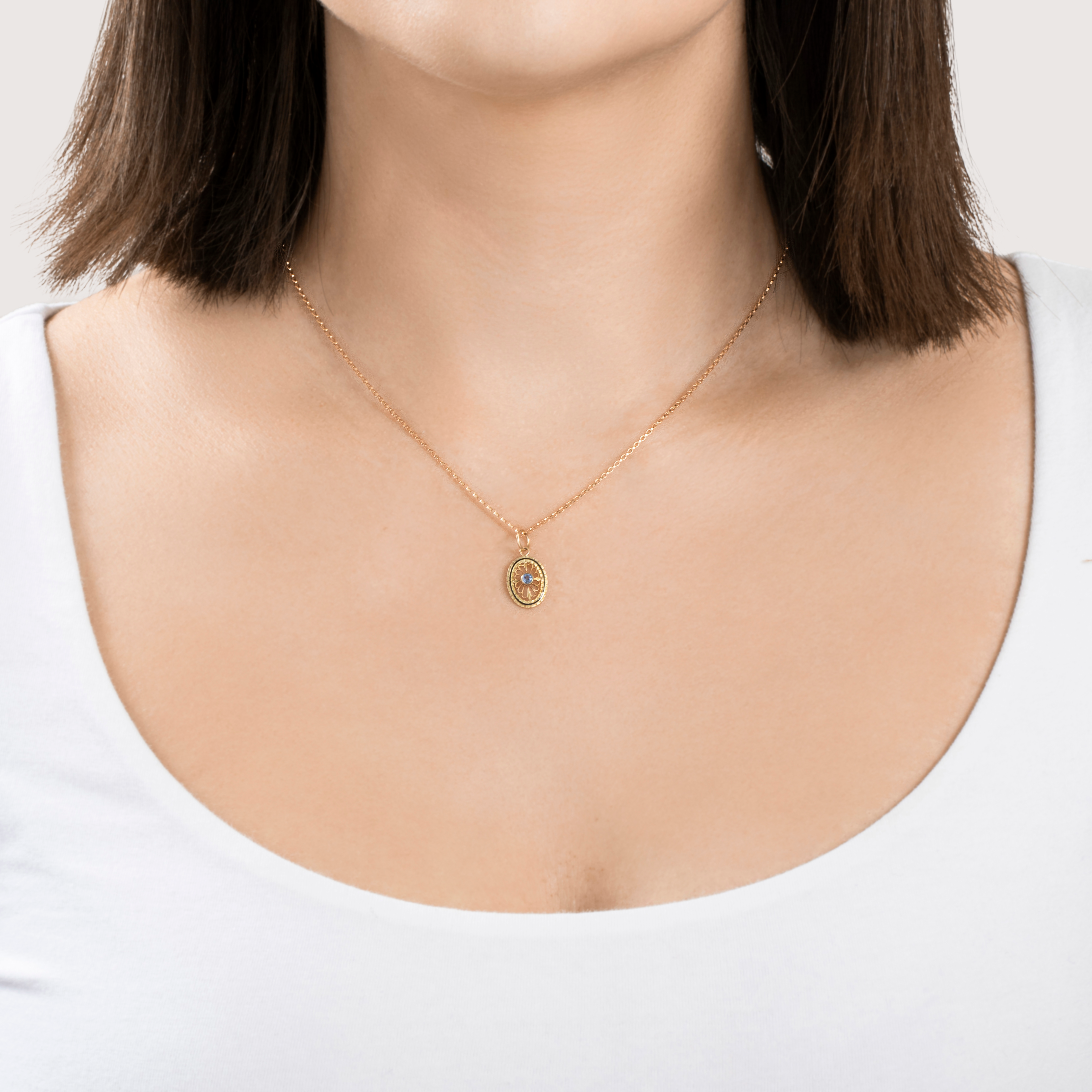 Antique Art Deco 14k Yellow Gold Blue Synthetic Sapphire Enamel Charm / Pendant、mySite、hinf8tx79