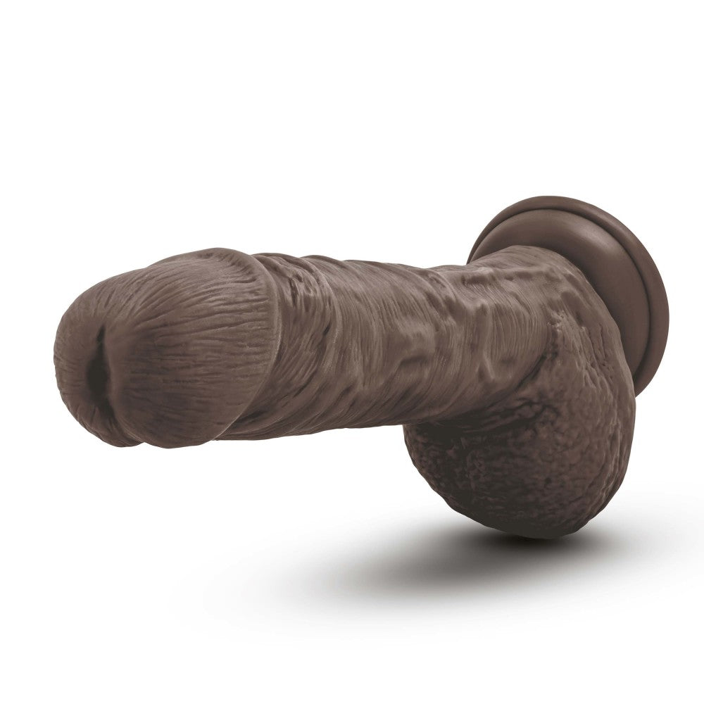 Au Naturel By Blush® | Realistic Chocolate 9-Inch Long Dildo With Balls & Suction Cup Base、mySite、bottomscart