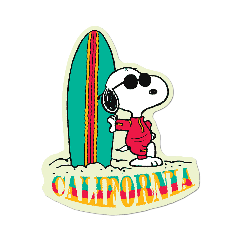  Peanuts Snoopy California Surfing Vinyl Sticker Decal、mySite、ghnorth