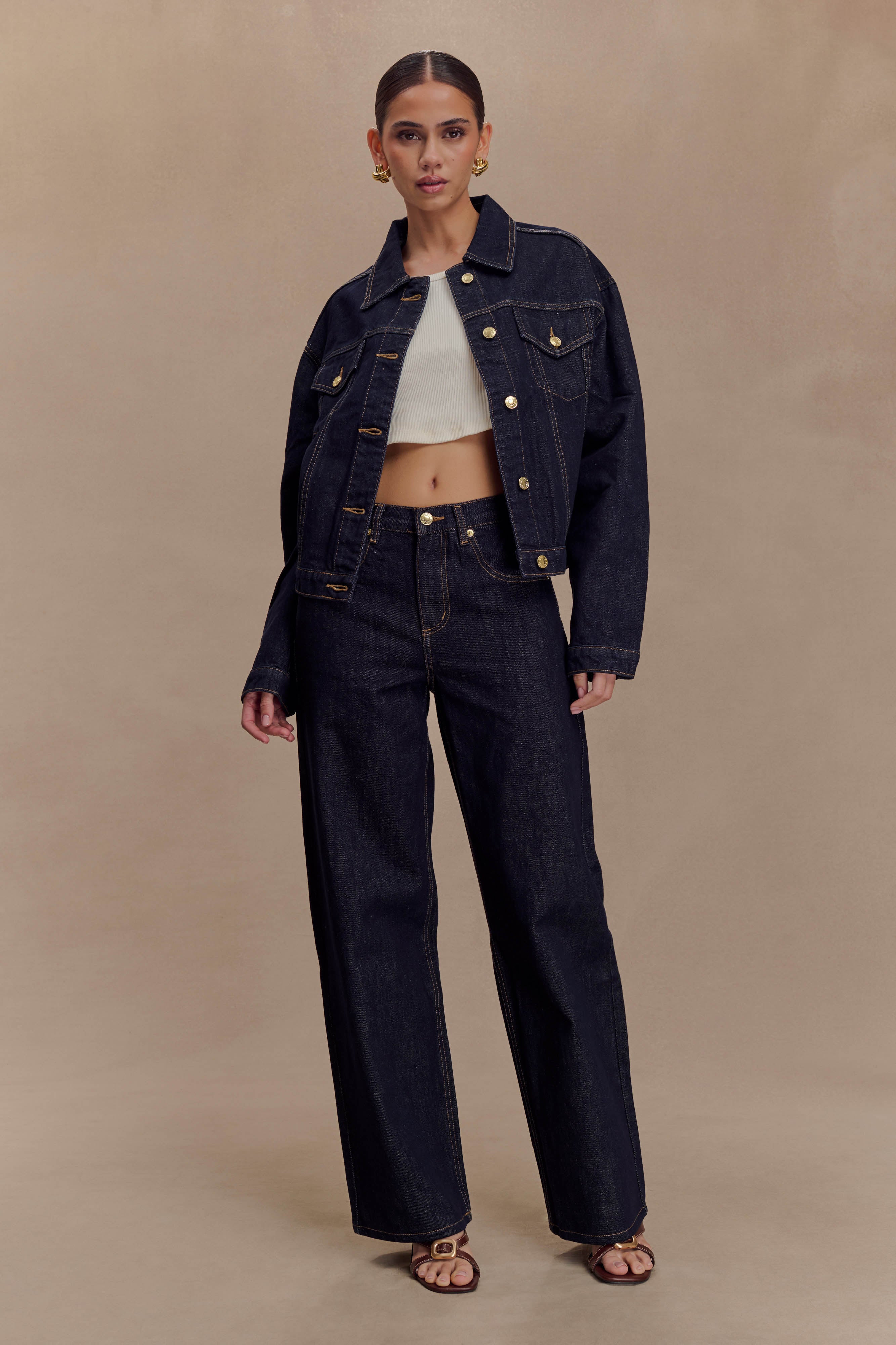 Mannon Mid Rise Denim Jeans - Washed Indigo Blue、mySite、solidvoid