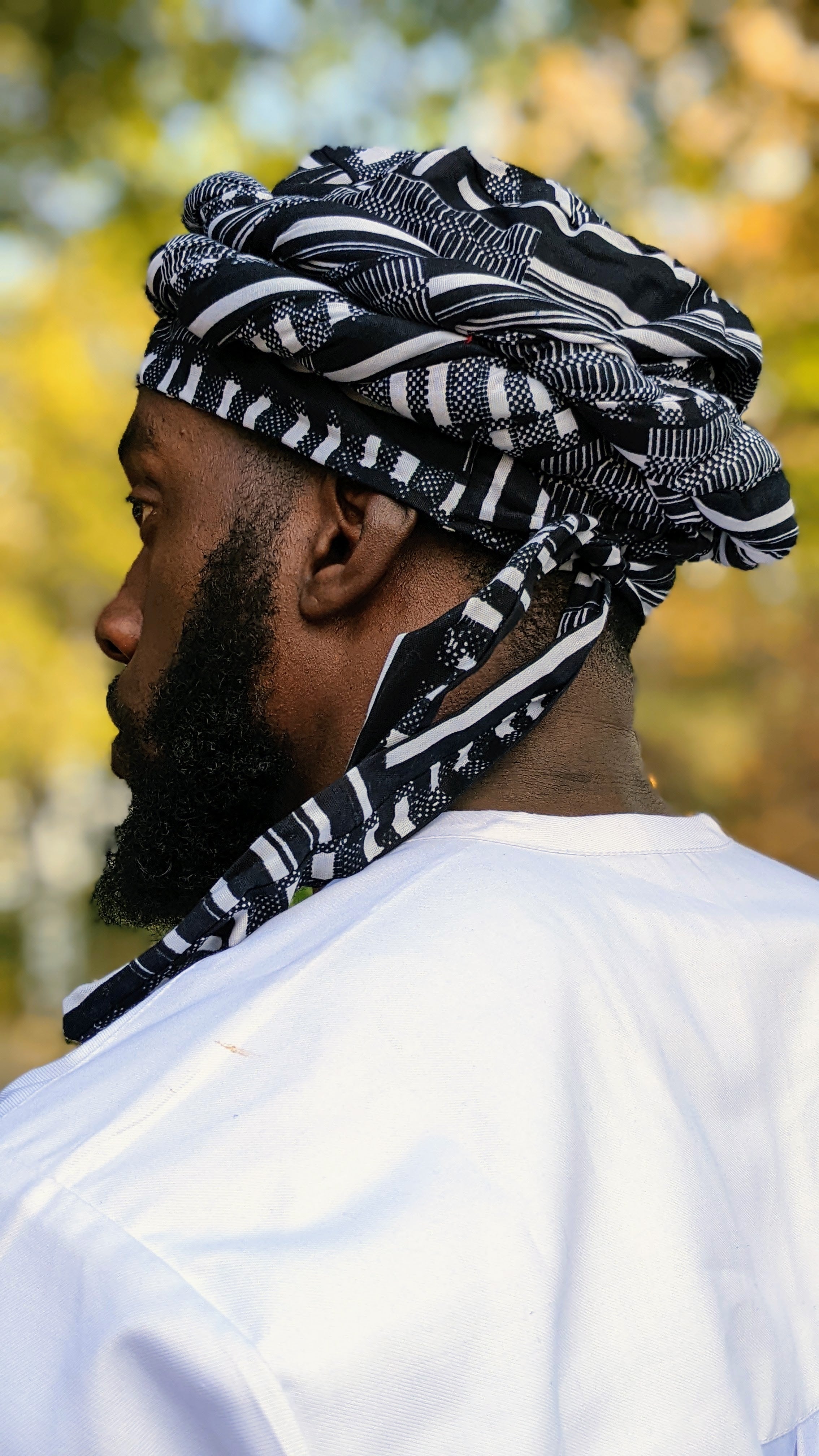 Mens Kobina Kente African print Turban Hat - DPHB0795PT、mySite、solidvoid