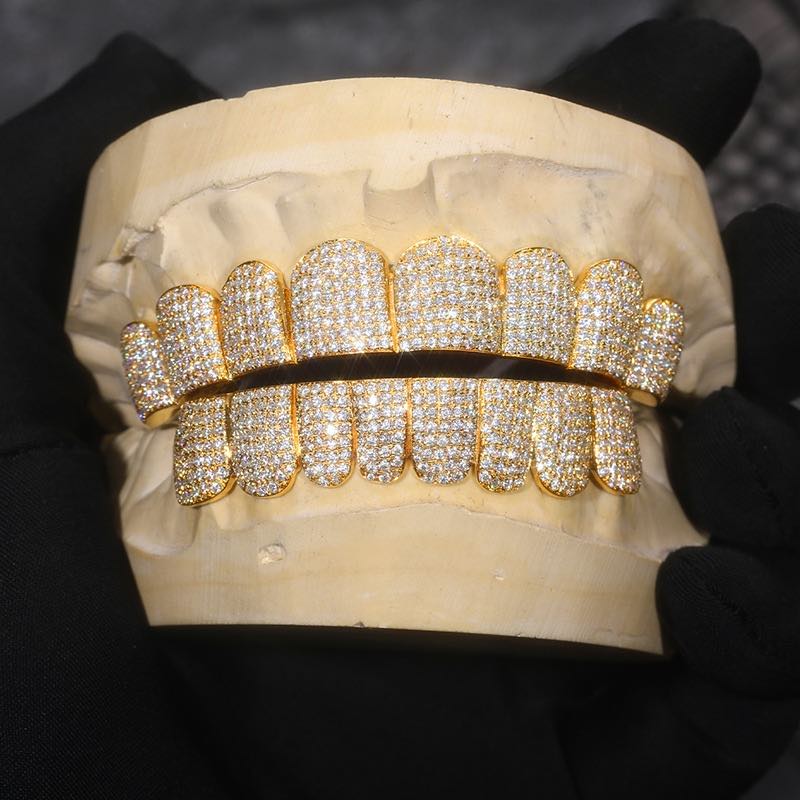 Custom Moissanite Diamond Grillz 14K Yellow Gold、mySite、hinf8tx79